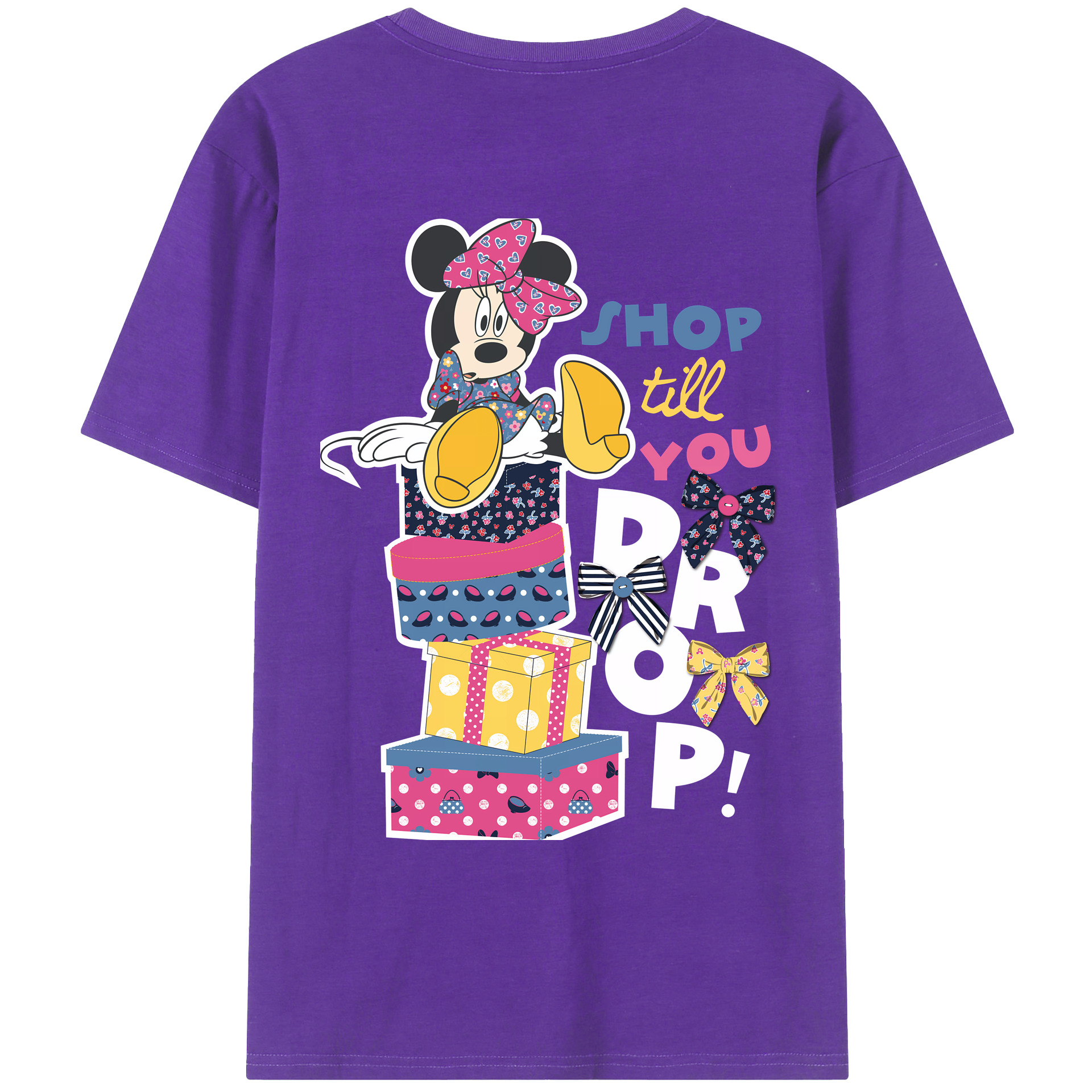 ミッキーマウス Mickey Mouse 綿100％ メンズ半袖Tシャツ（バックプリント） 通気性