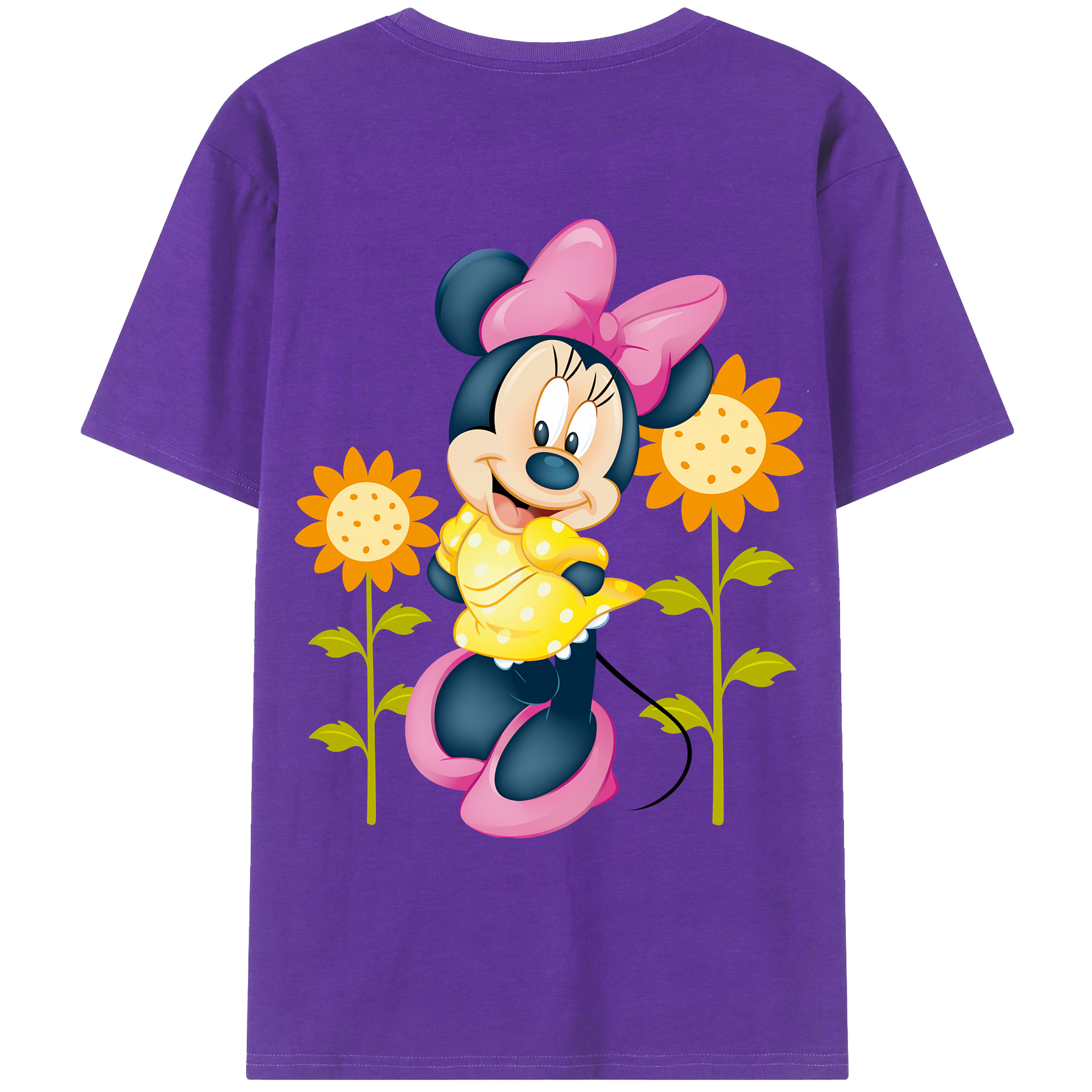 （画像用） ミッキーマウス Mickey Mouse 綿100％ メンズ半袖Tシャツ（バックプリント） 通気性