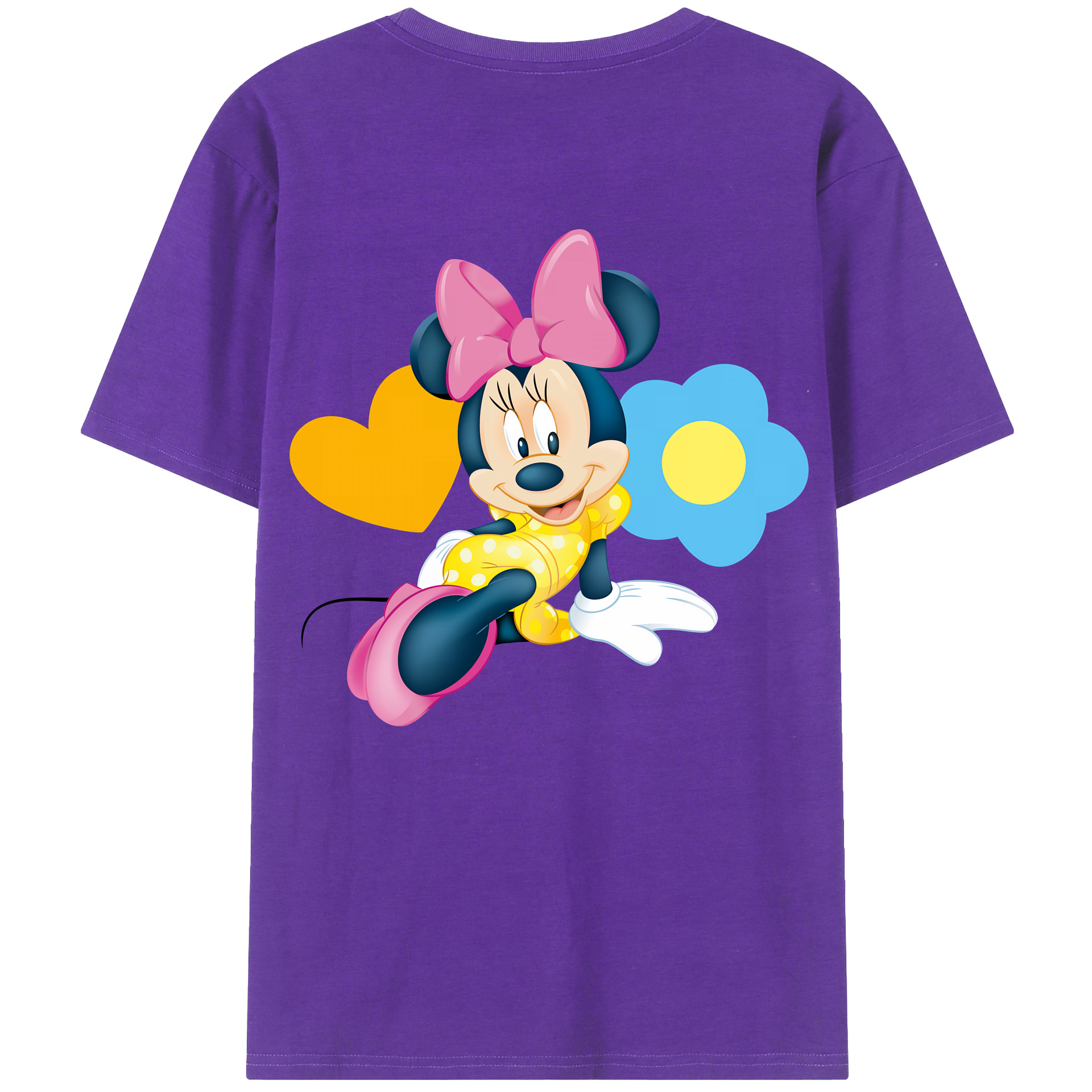 （画像用） ミッキーマウス Mickey Mouse 綿100％ メンズ半袖Tシャツ（バックプリント） 通気性