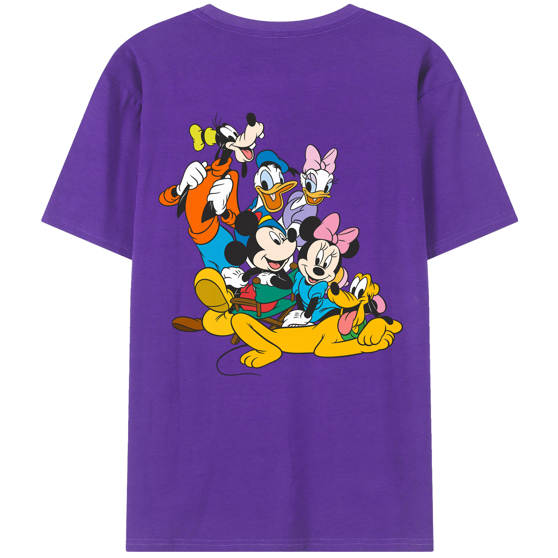 （画像用） ミッキーマウス Mickey Mouse 綿100％ メンズ半袖Tシャツ（バックプリント） 通気性