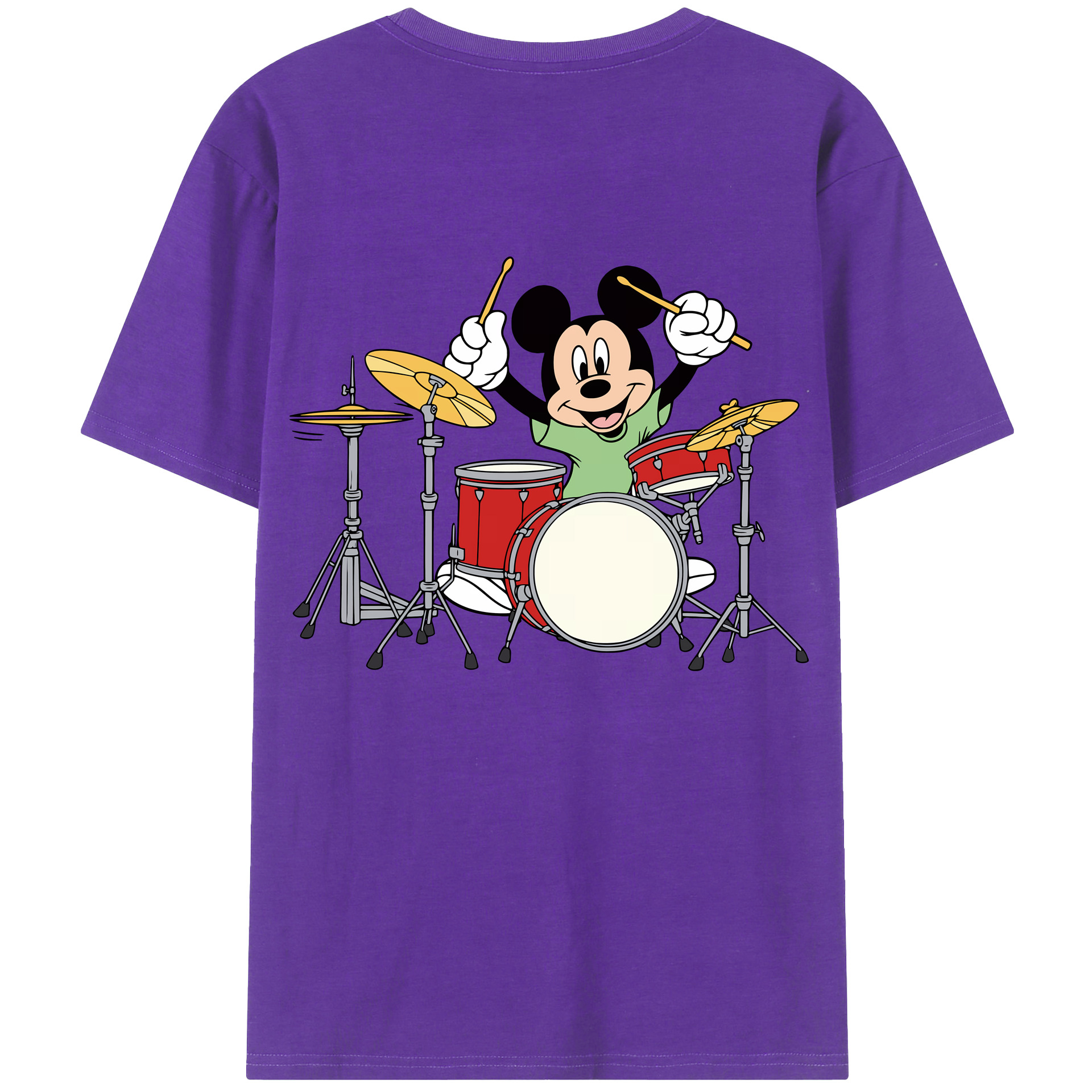 （画像用） ミッキーマウス Mickey Mouse 綿100％ メンズ半袖Tシャツ（バックプリント） 通気性