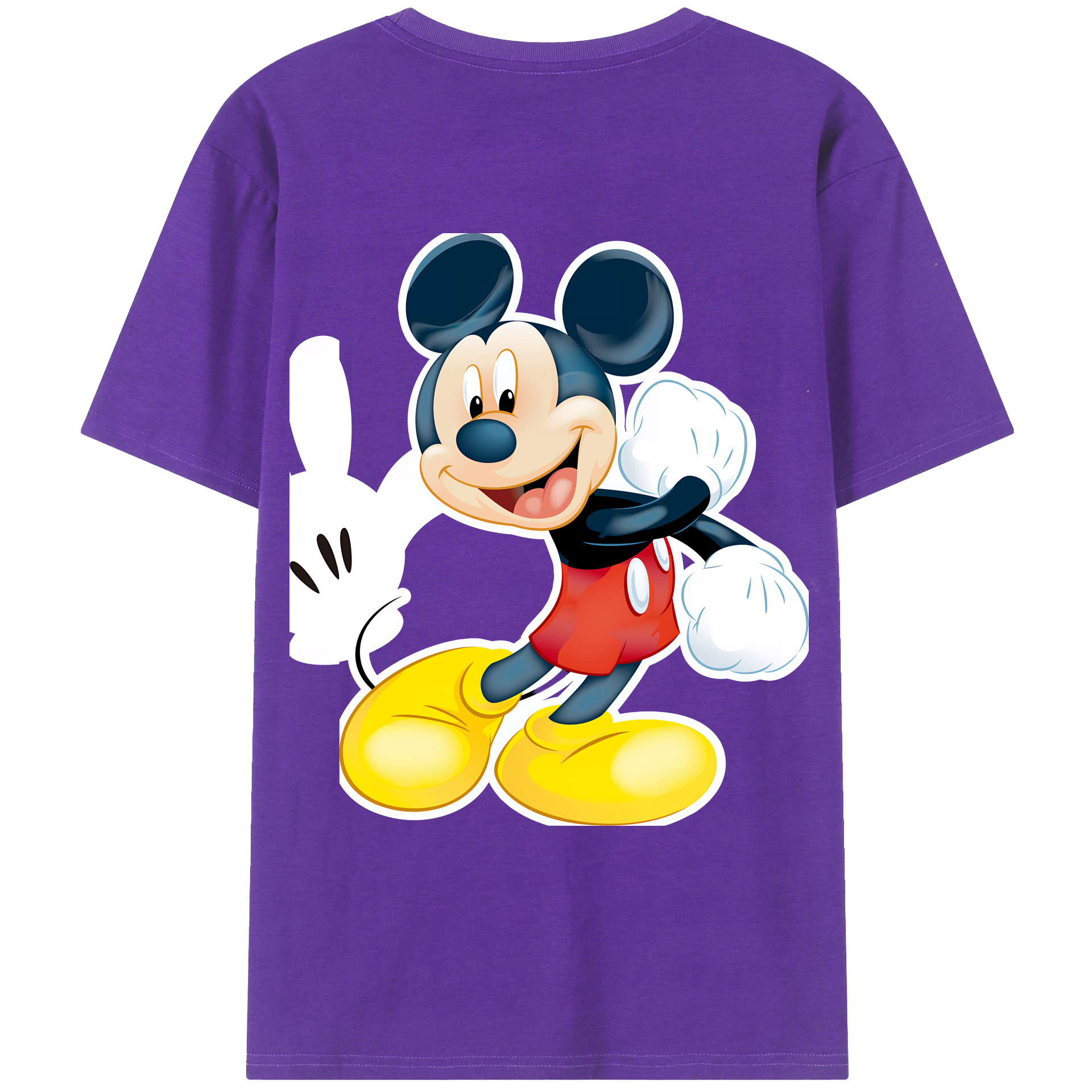 （画像用） ミッキーマウス Mickey Mouse 綿100％ メンズ半袖Tシャツ（バックプリント） 通気性