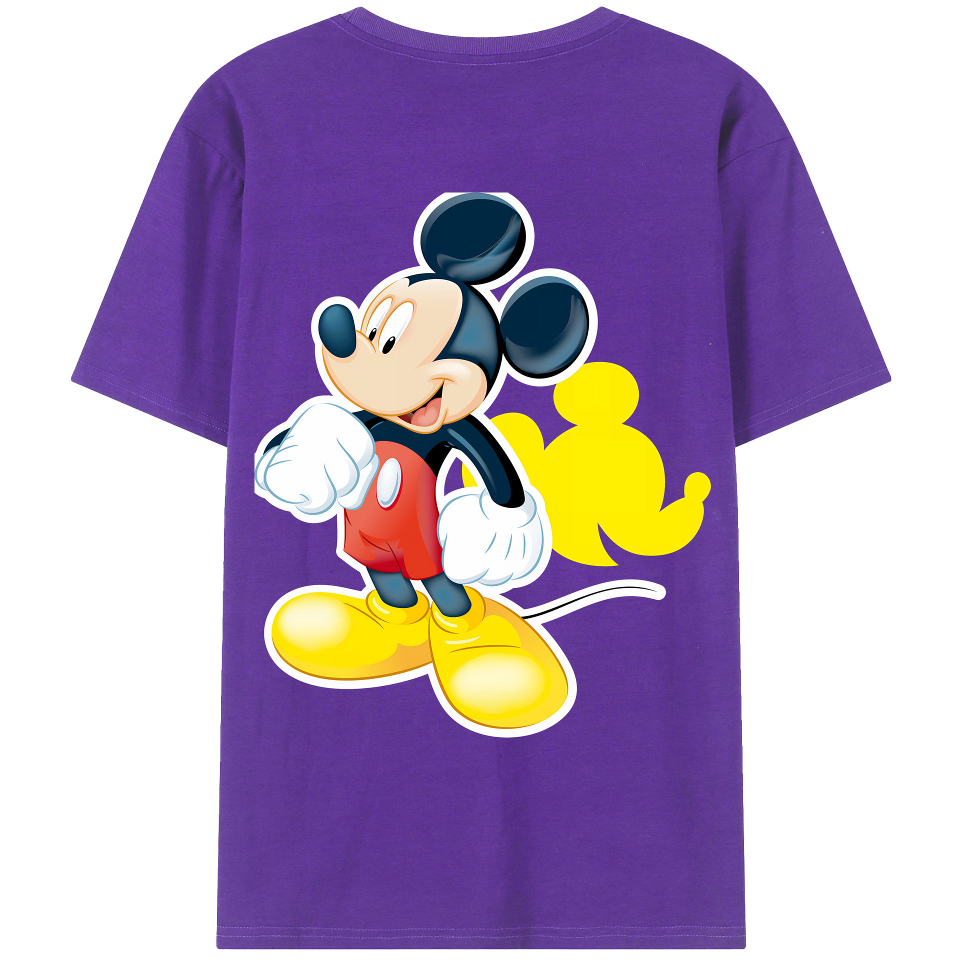 （画像用） ミッキーマウス Mickey Mouse 綿100％ メンズ半袖Tシャツ（バックプリント） 通気性