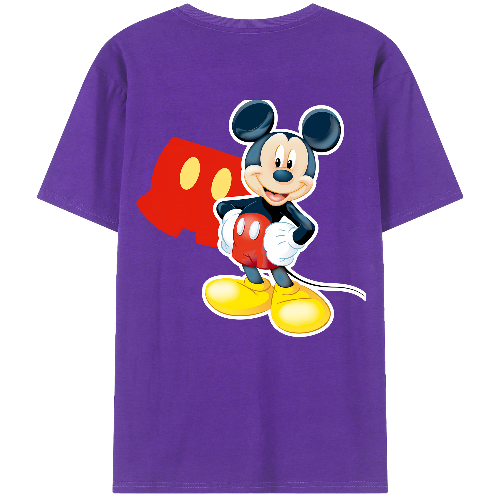 （画像用） ミッキーマウス Mickey Mouse 綿100％ メンズ半袖Tシャツ（バックプリント） 通気性