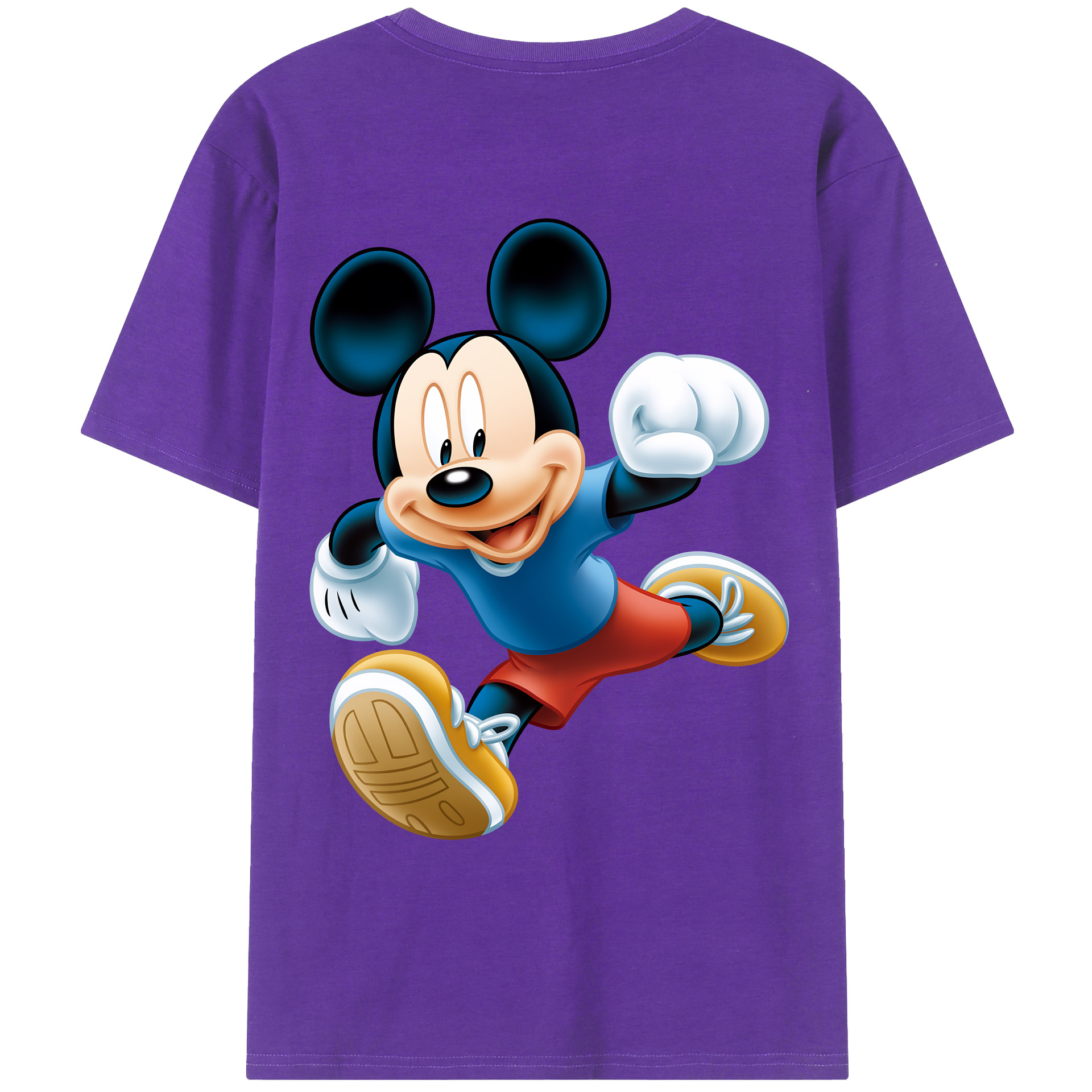 （画像用） ミッキーマウス Mickey Mouse 綿100％ メンズ半袖Tシャツ（バックプリント） 通気性