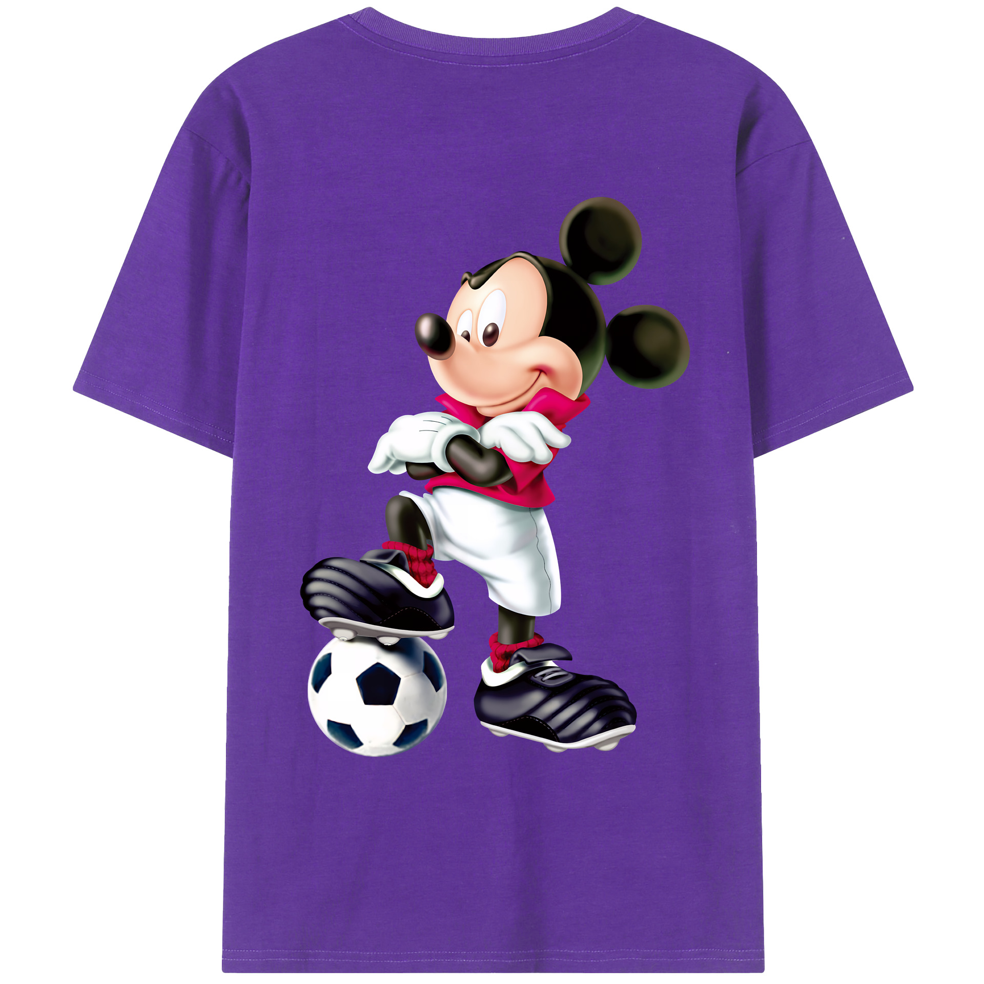 （画像用） ミッキーマウス Mickey Mouse 綿100％ メンズ半袖Tシャツ（バックプリント） 通気性