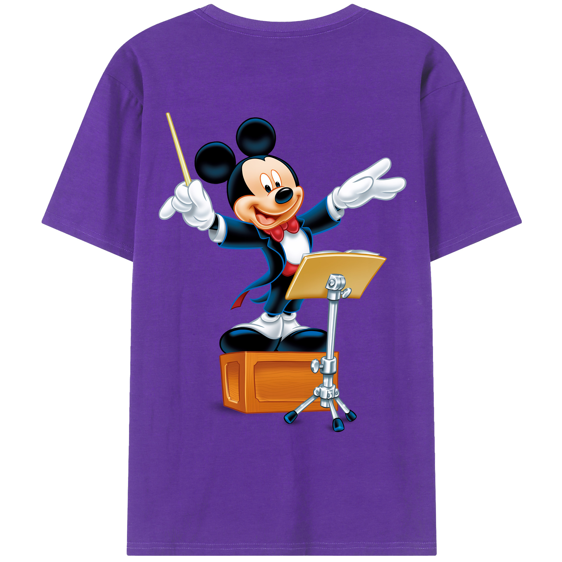 （画像用） ミッキーマウス Mickey Mouse 綿100％ メンズ半袖Tシャツ（バックプリント） 通気性