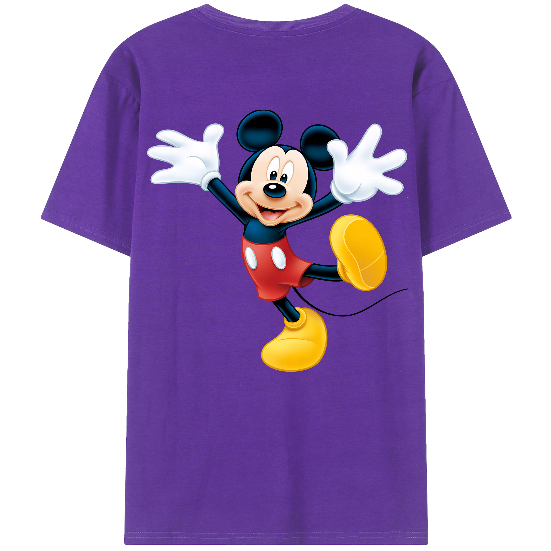 （画像用） ミッキーマウス Mickey Mouse 綿100％ メンズ半袖Tシャツ（バックプリント） 通気性