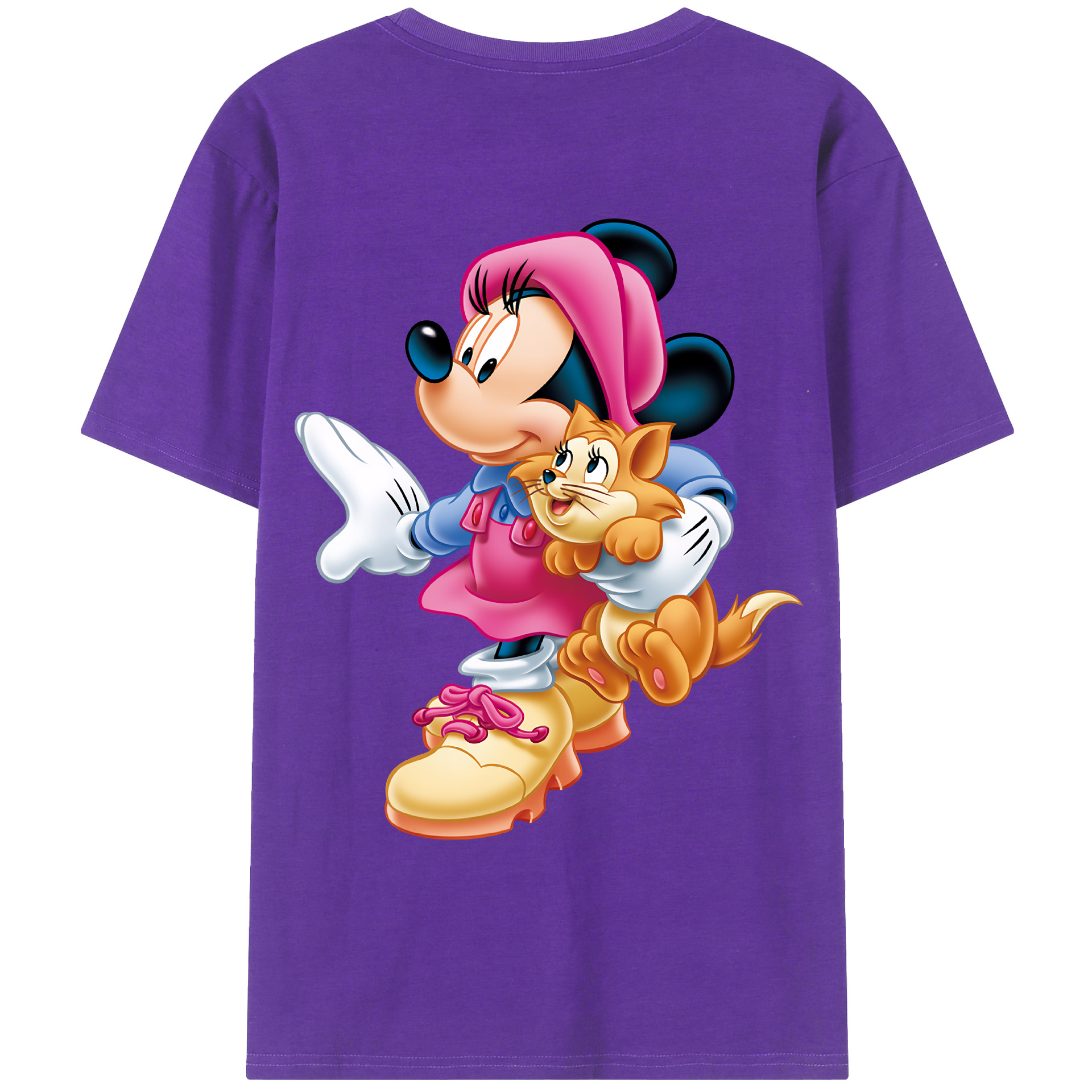 （画像用） ミッキーマウス Mickey Mouse 綿100％ メンズ半袖Tシャツ（バックプリント） 通気性