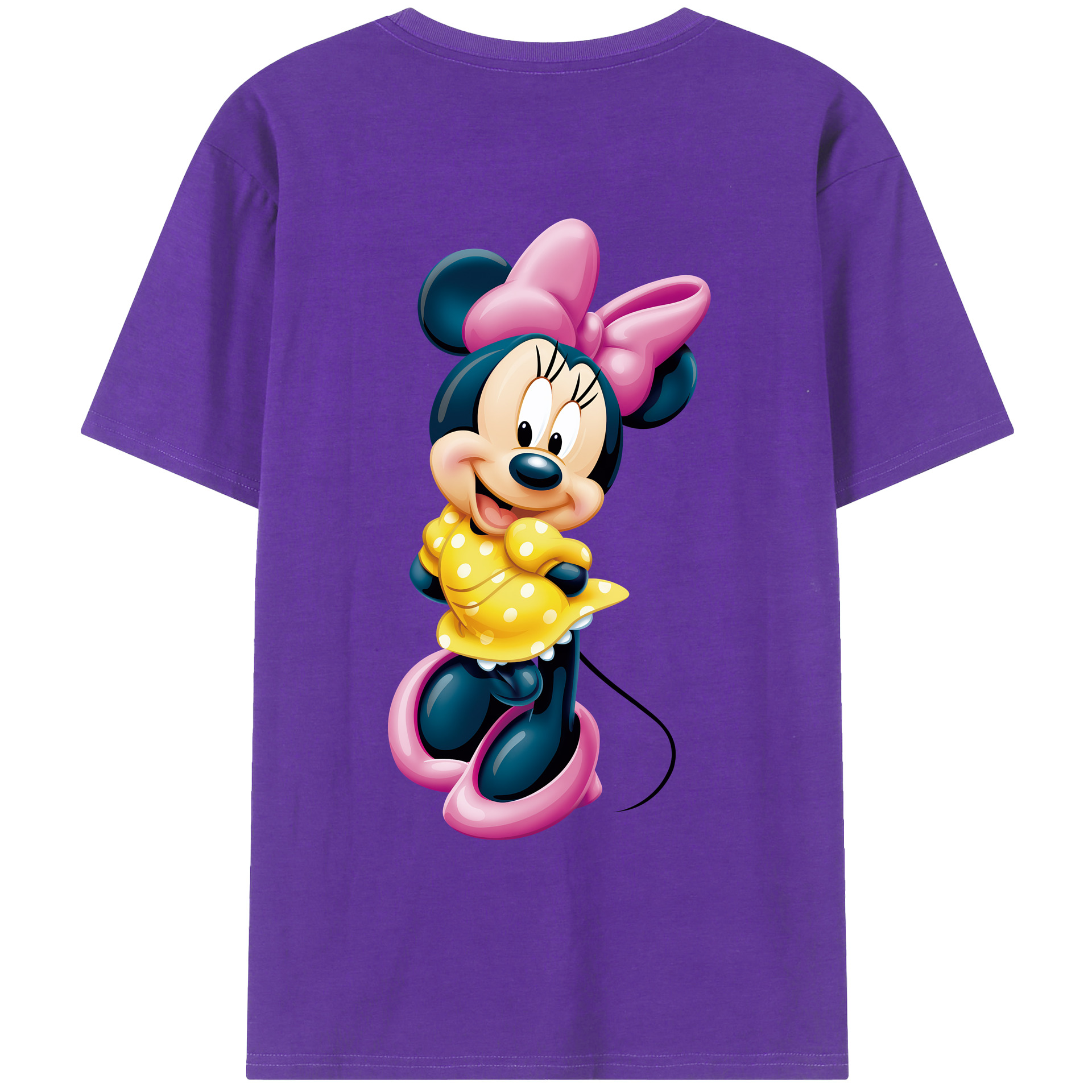 （画像用） ミッキーマウス Mickey Mouse 綿100％ メンズ半袖Tシャツ（バックプリント） 通気性