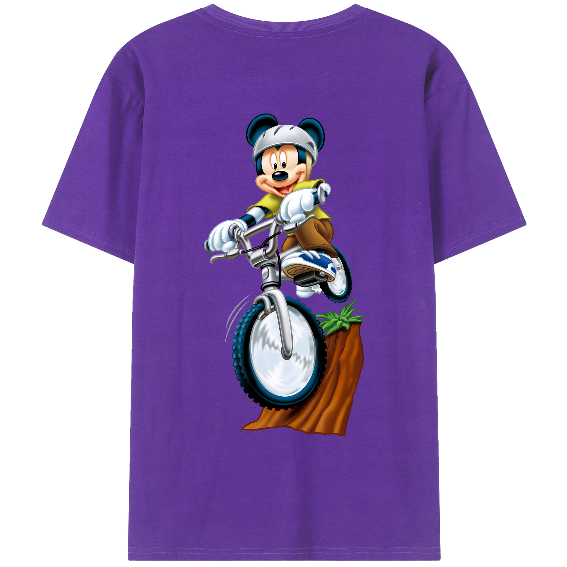 （画像用） ミッキーマウス Mickey Mouse 綿100％ メンズ半袖Tシャツ（バックプリント） 通気性