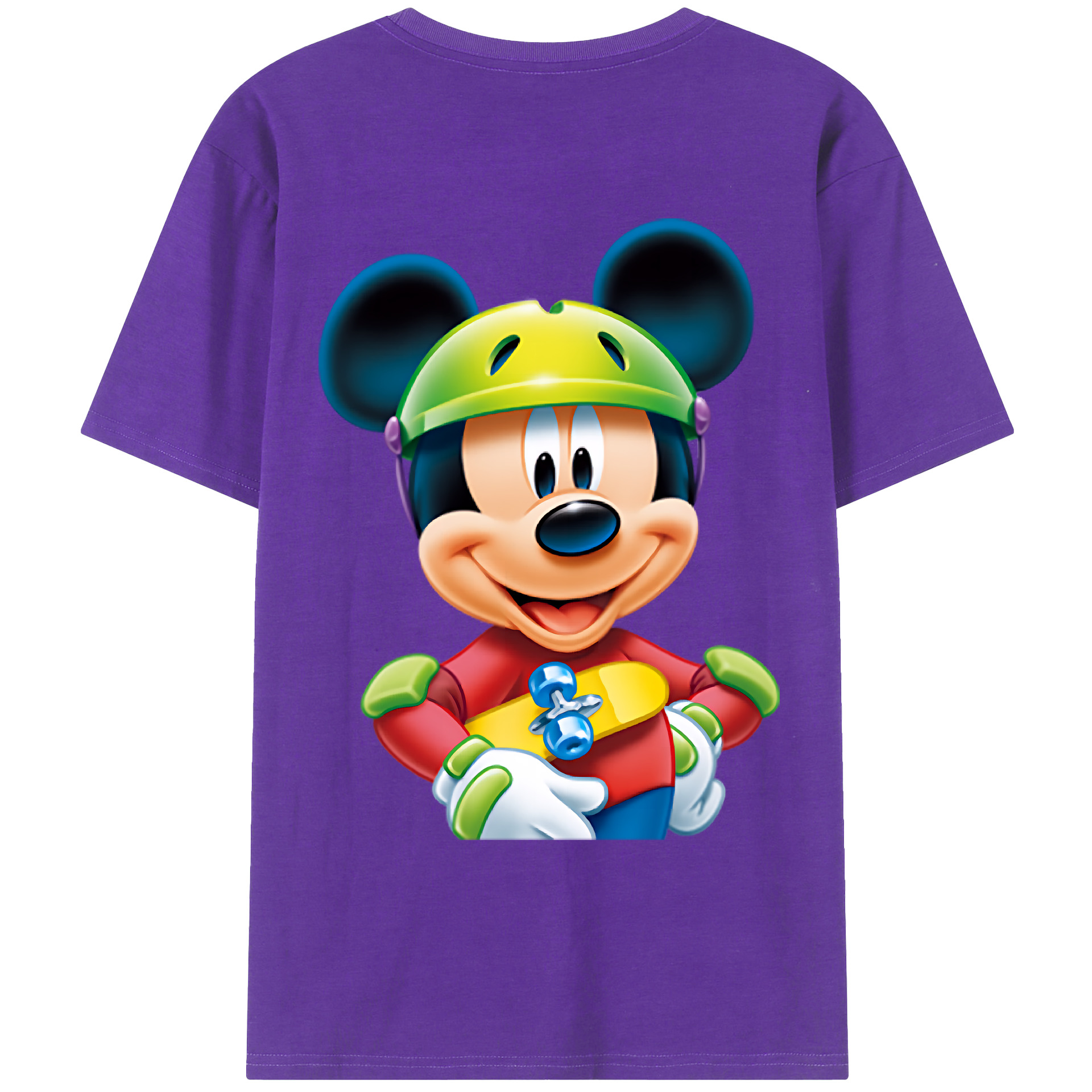 （画像用） ミッキーマウス Mickey Mouse 綿100％ メンズ半袖Tシャツ（バックプリント） 通気性