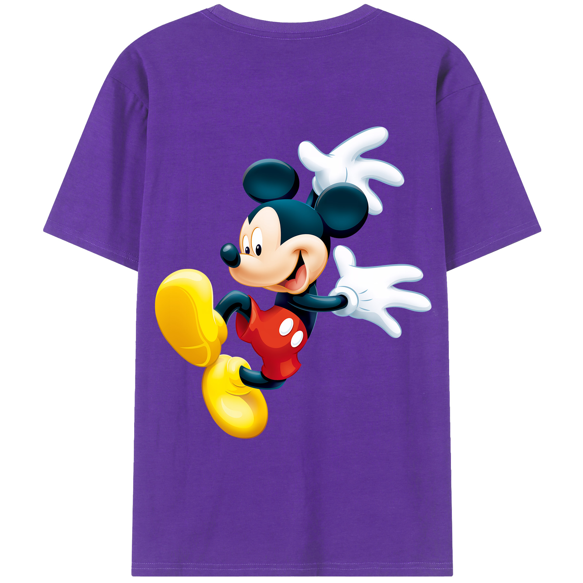 （画像用） ミッキーマウス Mickey Mouse 綿100％ メンズ半袖Tシャツ（バックプリント） 通気性