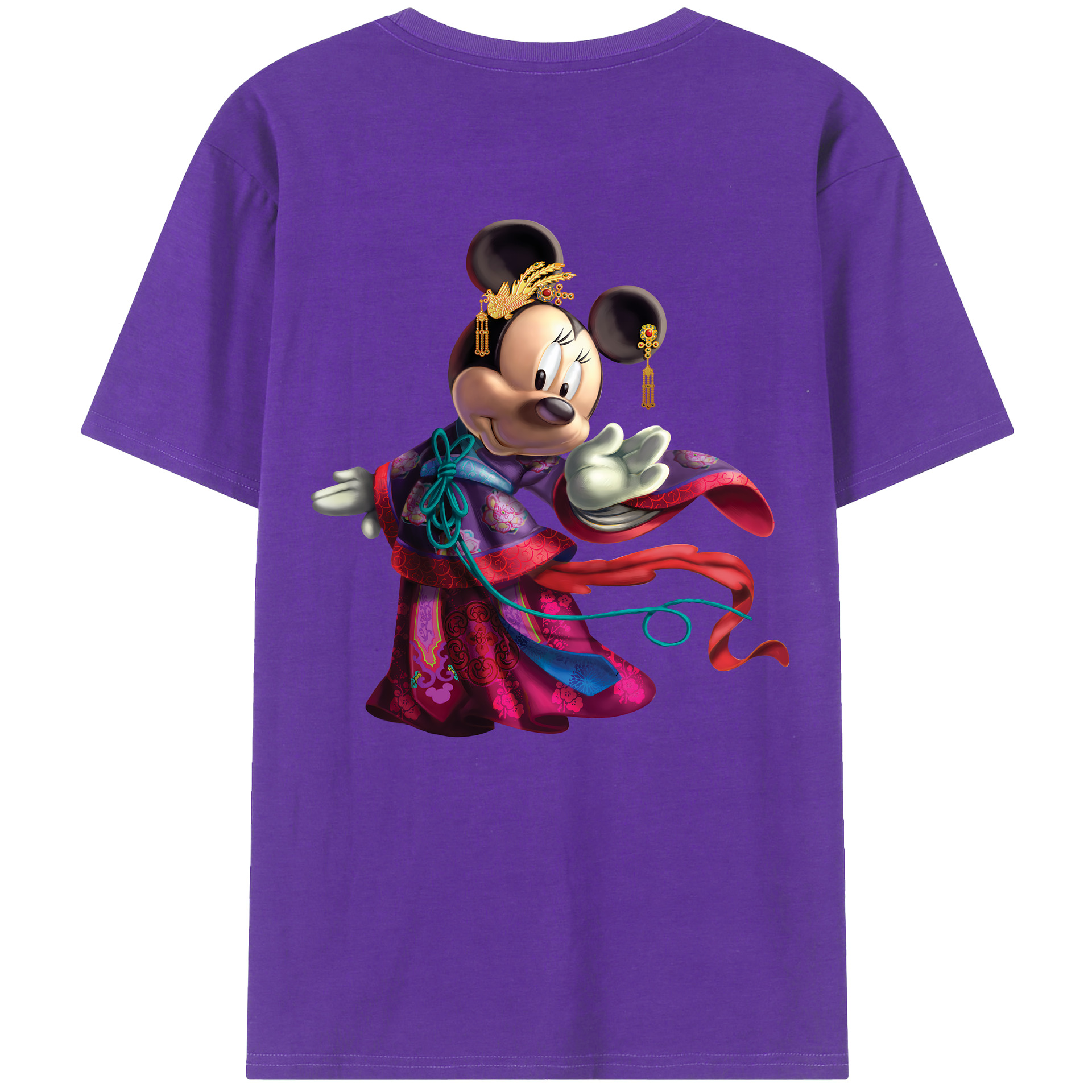 （画像用） ミッキーマウス Mickey Mouse 綿100％ メンズ半袖Tシャツ（バックプリント） 通気性