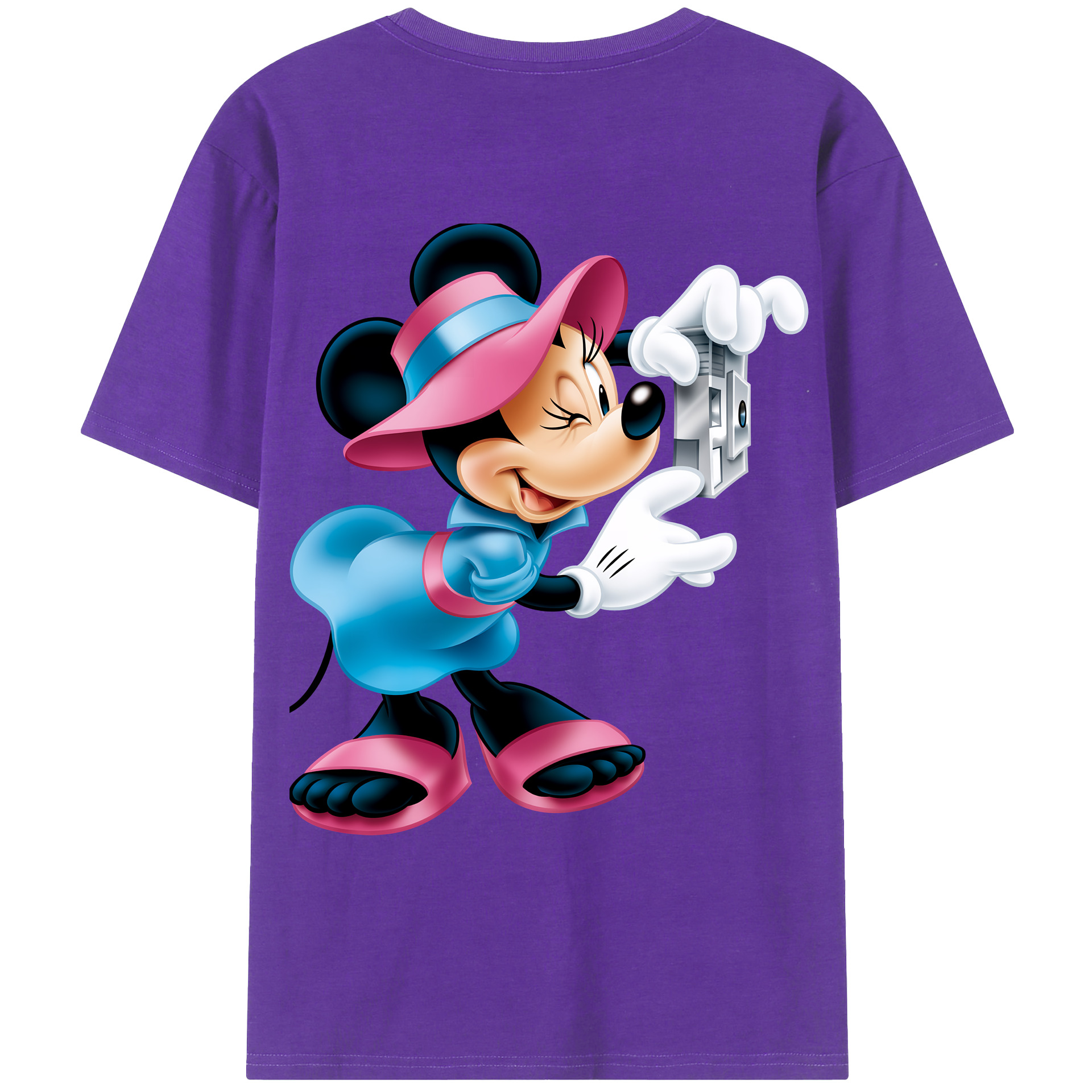 （画像用） ミッキーマウス Mickey Mouse 綿100％ メンズ半袖Tシャツ（バックプリント） 通気性