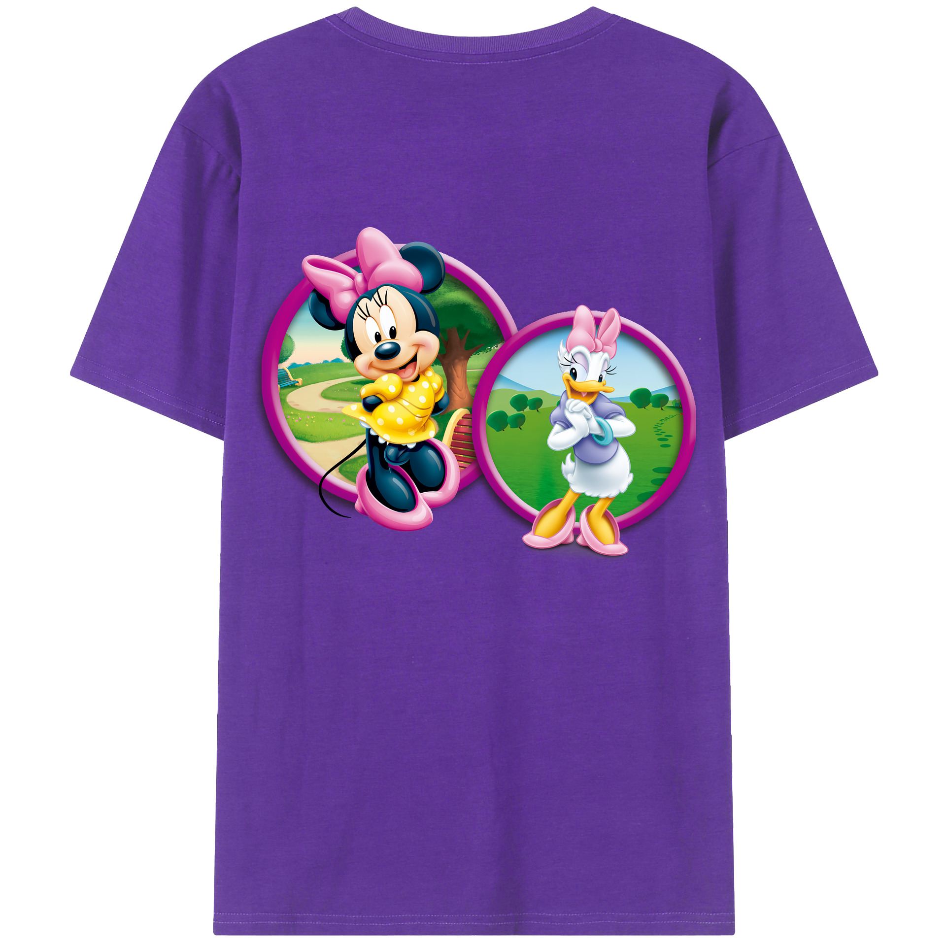 （画像用） ミッキーマウス Mickey Mouse 綿100％ メンズ半袖Tシャツ（バックプリント） 通気性