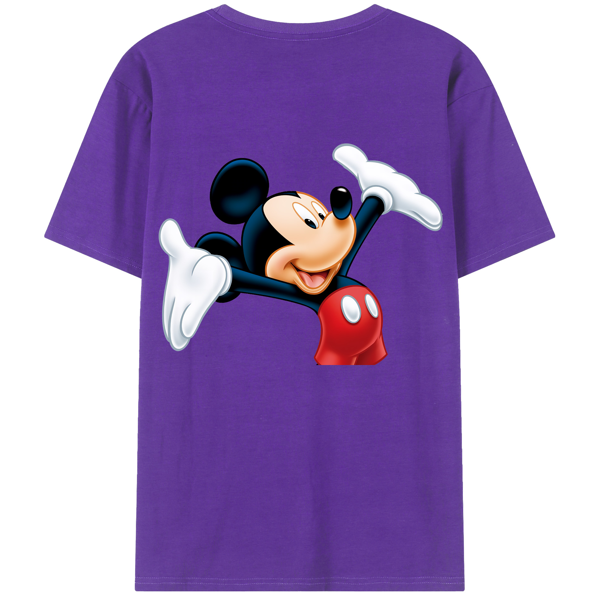 （画像用） ミッキーマウス Mickey Mouse 綿100％ メンズ半袖Tシャツ（バックプリント） 通気性