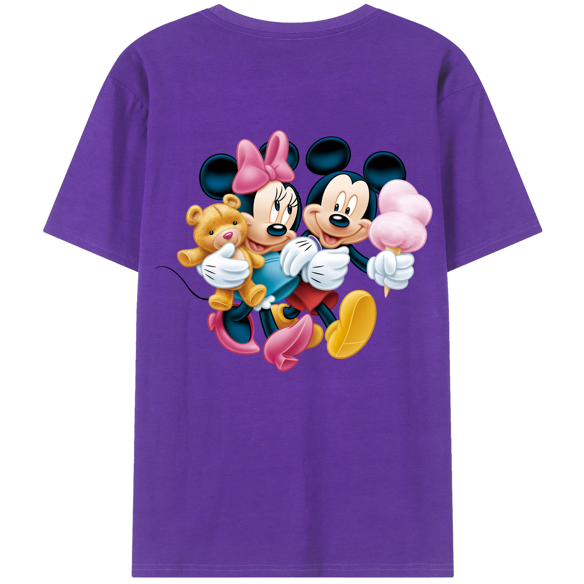 （画像用） ミッキーマウス Mickey Mouse 綿100％ メンズ半袖Tシャツ（バックプリント） 通気性