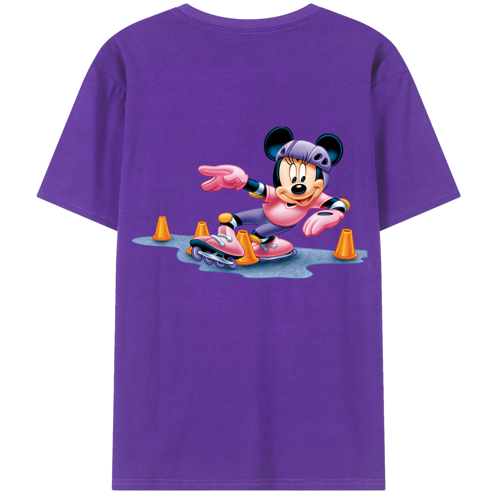 （画像用） ミッキーマウス Mickey Mouse 綿100％ メンズ半袖Tシャツ（バックプリント） 通気性