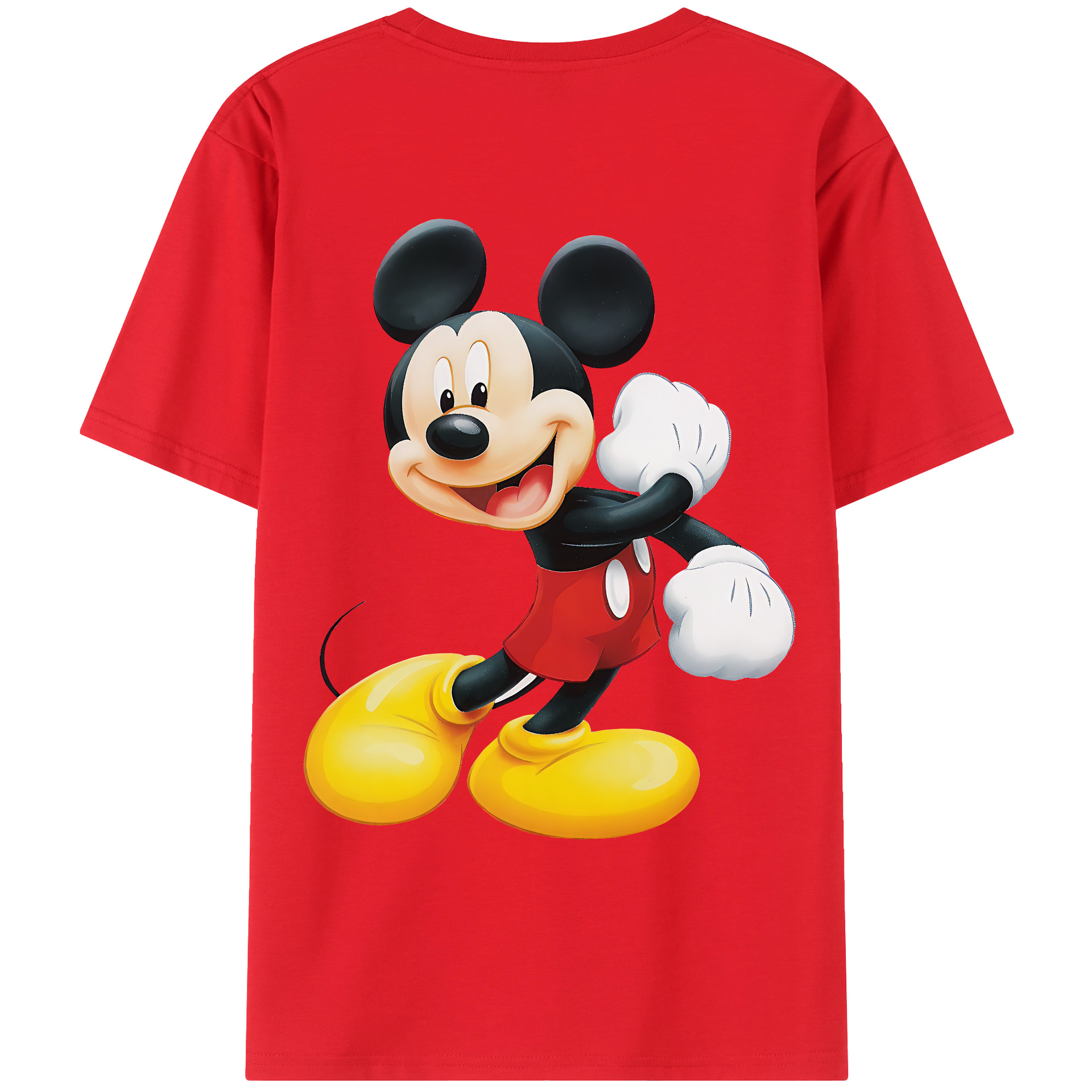 （画像用） ミッキーマウス Mickey Mouse 綿100％ メンズ半袖Tシャツ（バックプリント） 通気性
