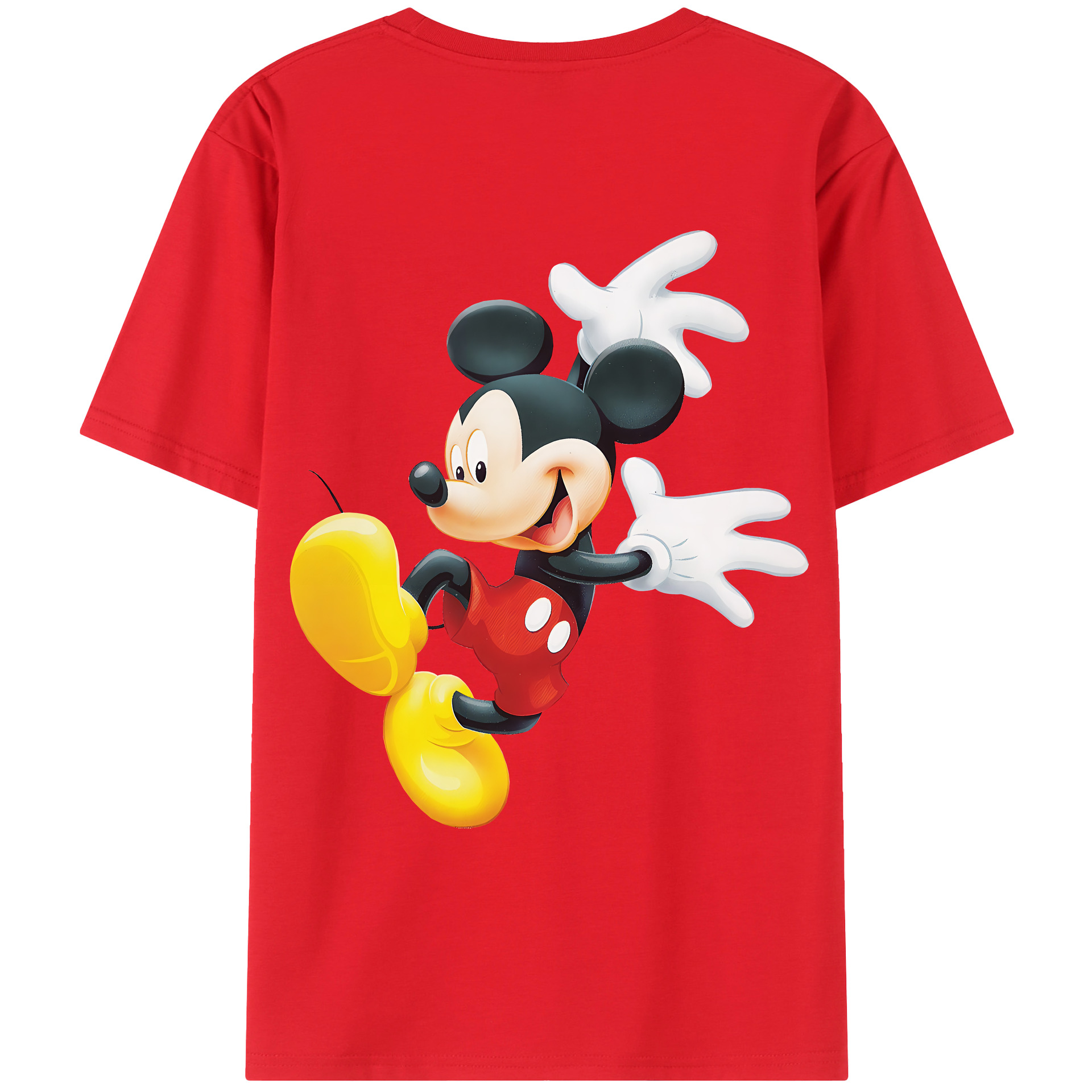 （画像用） ミッキーマウス Mickey Mouse 綿100％ メンズ半袖Tシャツ（バックプリント） 通気性