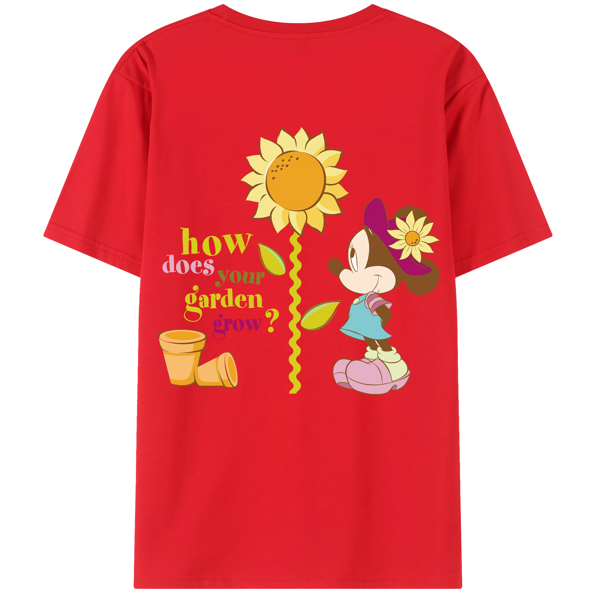 （画像用） ミッキーマウス Mickey Mouse 綿100％ メンズ半袖Tシャツ（バックプリント） 通気性