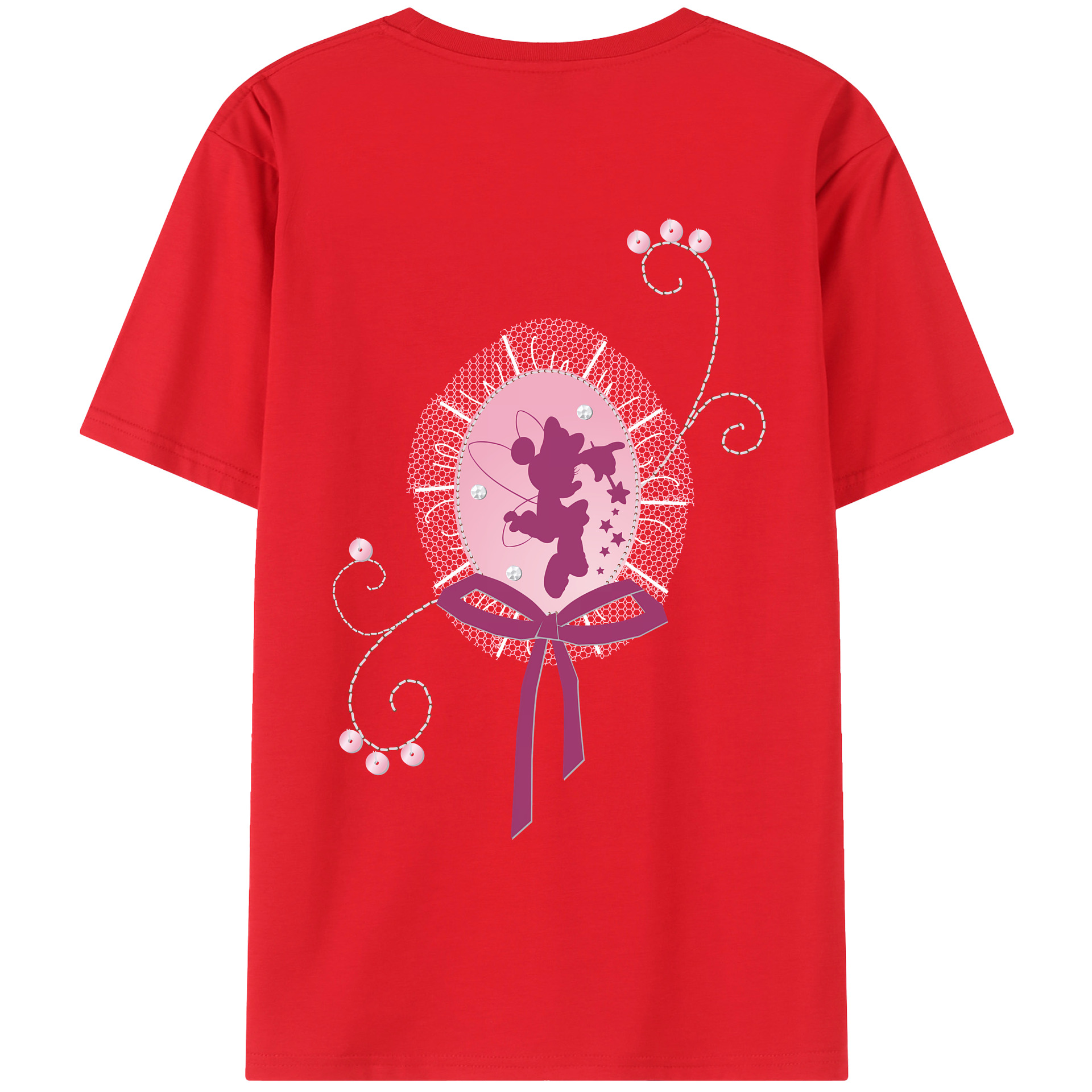 （画像用） ミッキーマウス Mickey Mouse 綿100％ メンズ半袖Tシャツ（バックプリント） 通気性