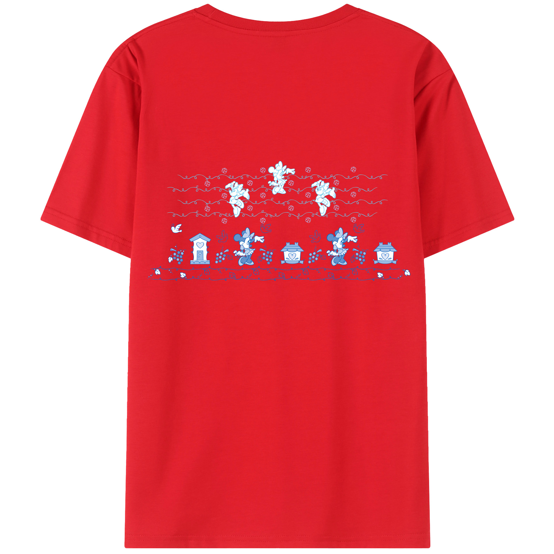 （画像用） ミッキーマウス Mickey Mouse 綿100％ メンズ半袖Tシャツ（バックプリント） 通気性