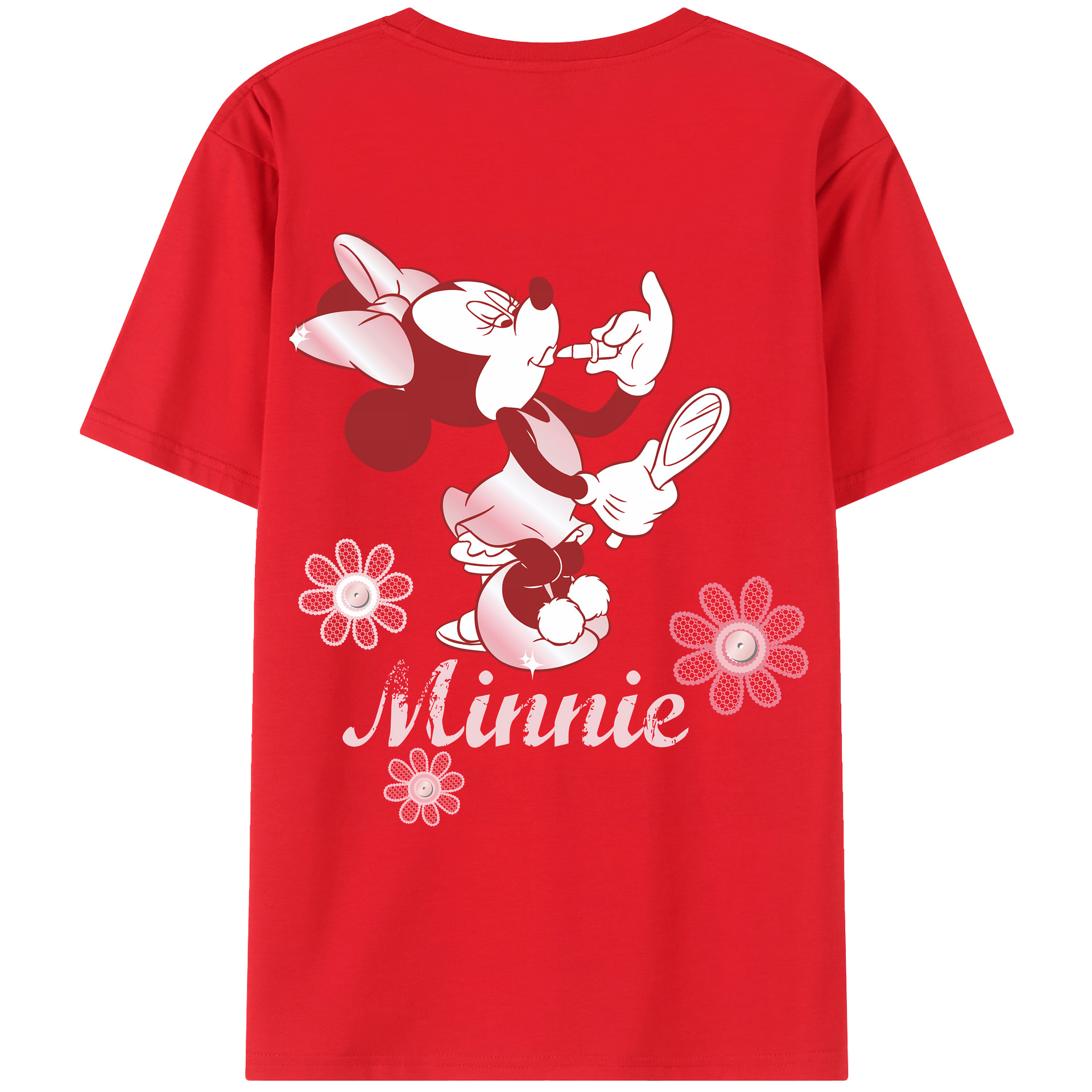 （画像用） ミッキーマウス Mickey Mouse 綿100％ メンズ半袖Tシャツ（バックプリント） 通気性