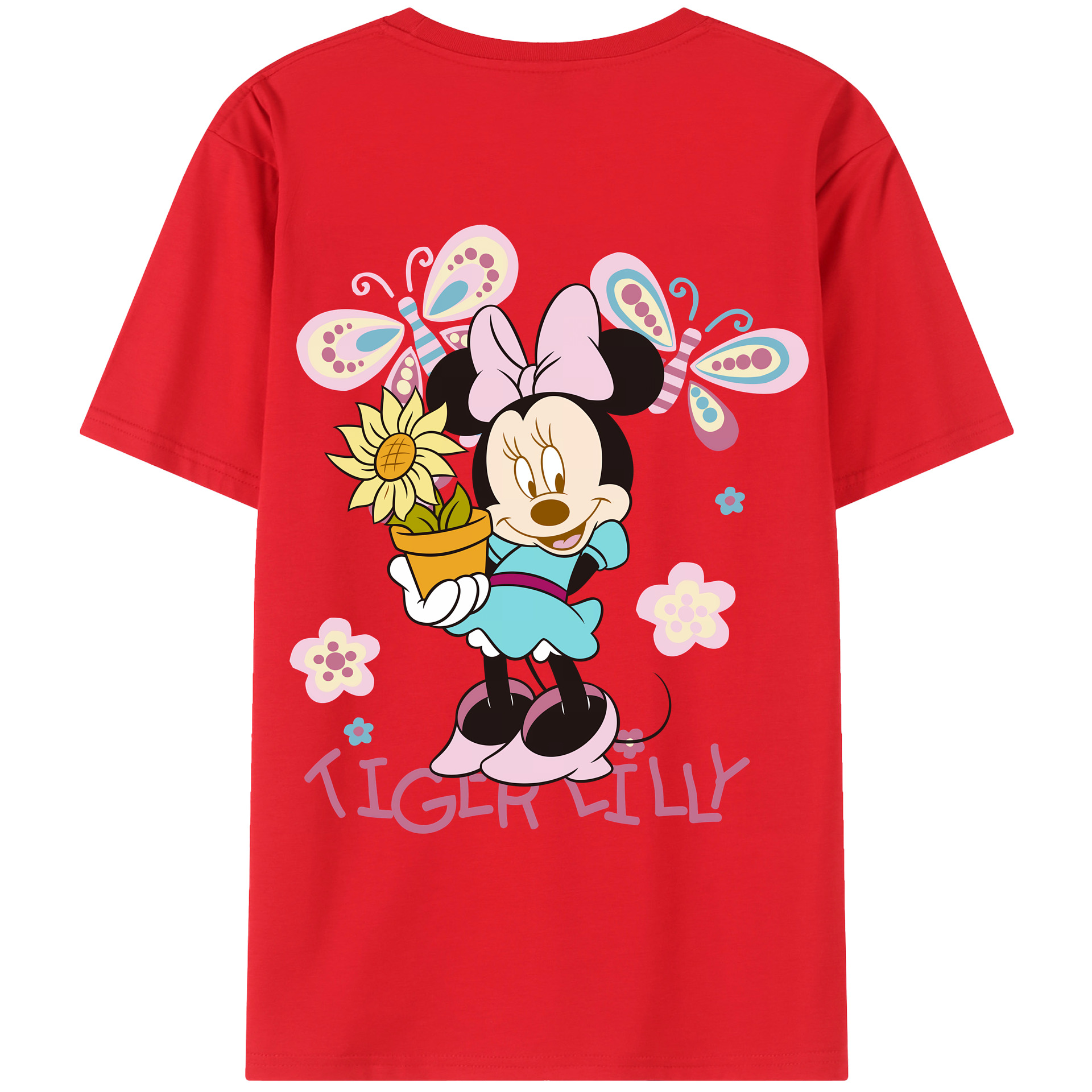 （画像用） ミッキーマウス Mickey Mouse 綿100％ メンズ半袖Tシャツ（バックプリント） 通気性