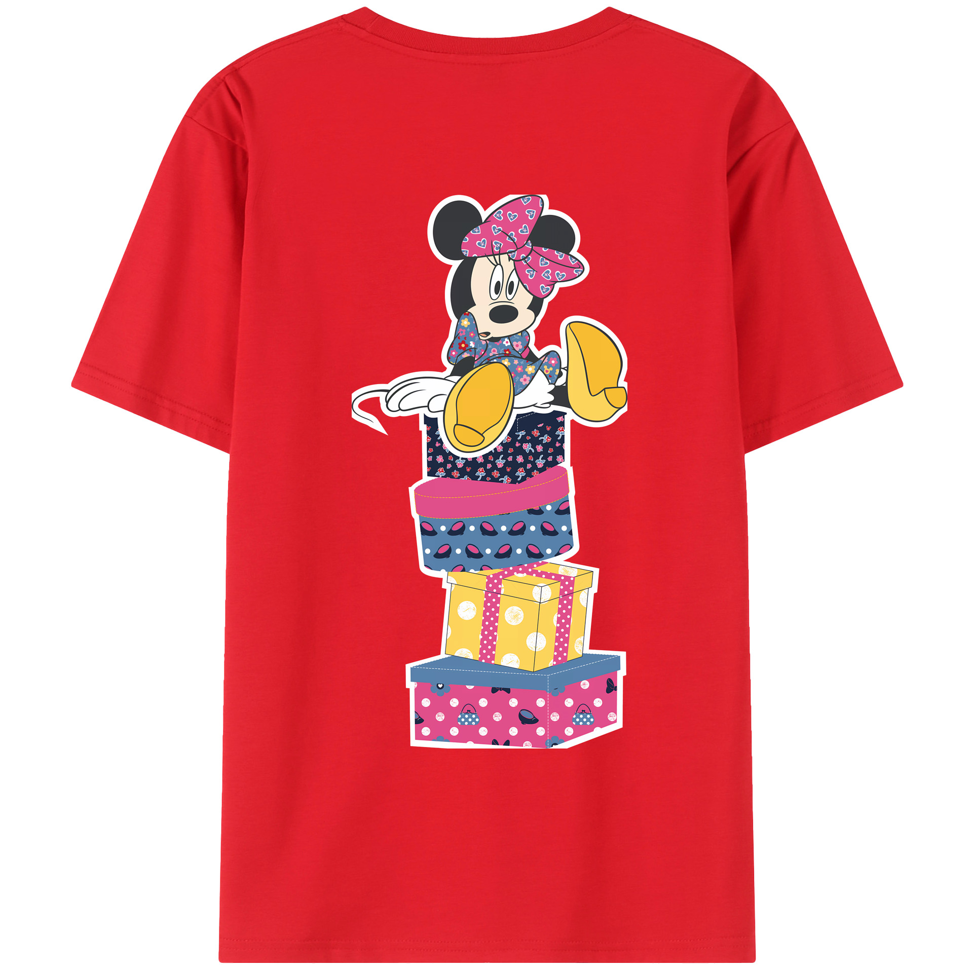 （画像用） ミッキーマウス Mickey Mouse 綿100％ メンズ半袖Tシャツ（バックプリント） 通気性