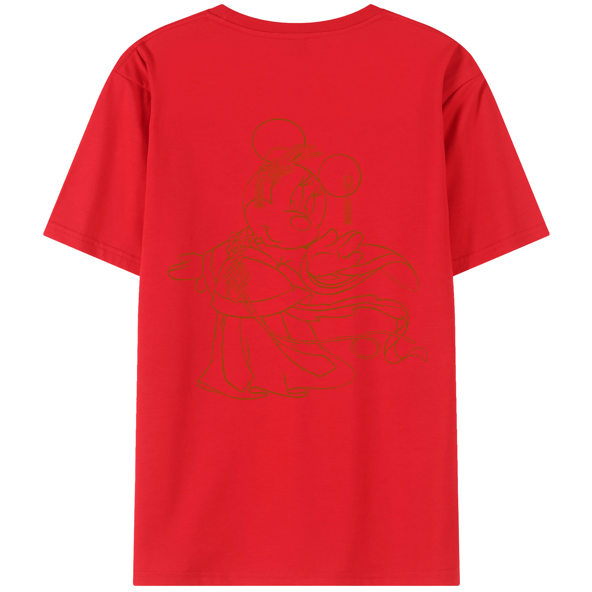 （画像用） ミッキーマウス Mickey Mouse 綿100％ メンズ半袖Tシャツ（バックプリント） 通気性