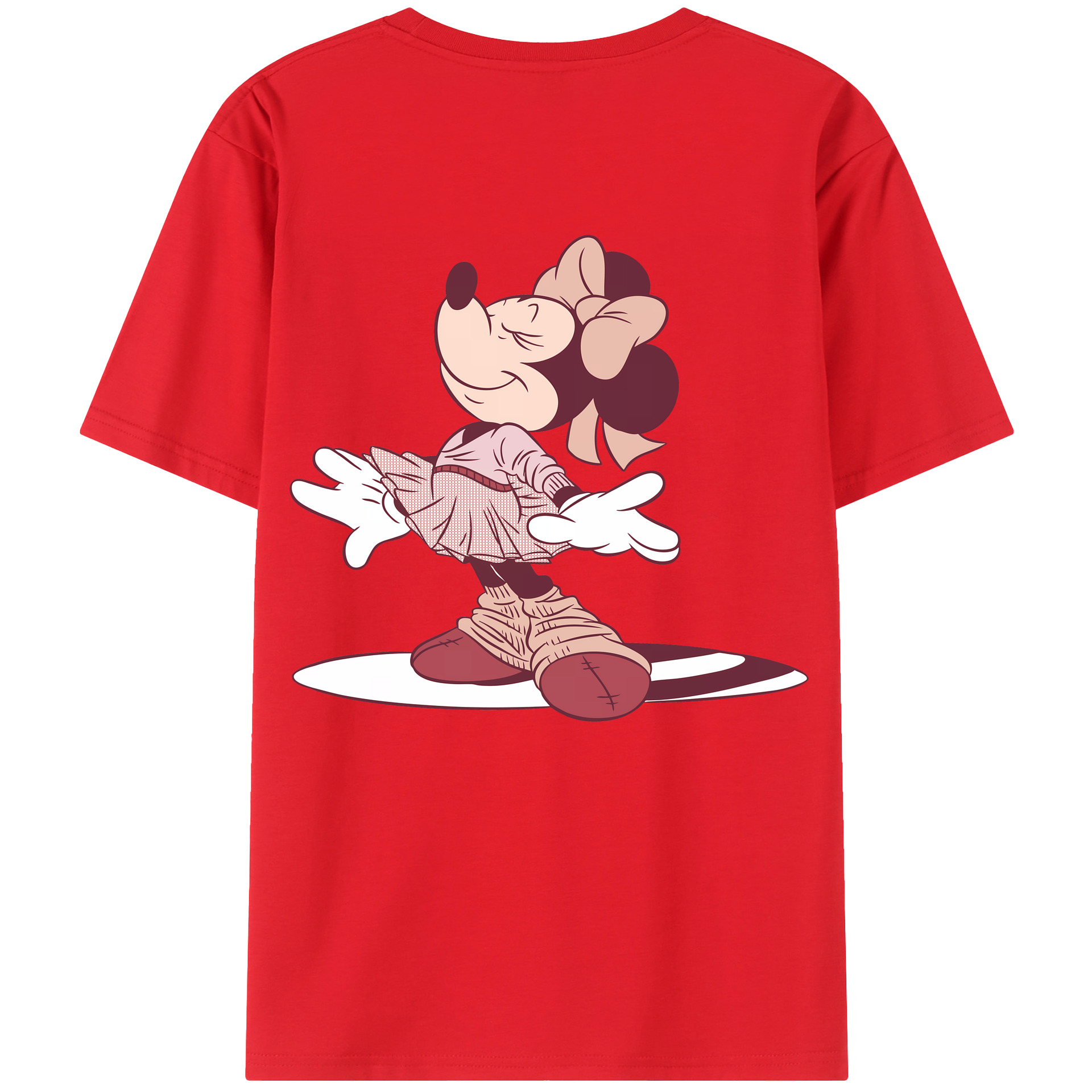 （画像用） ミッキーマウス Mickey Mouse 綿100％ メンズ半袖Tシャツ（バックプリント） 通気性
