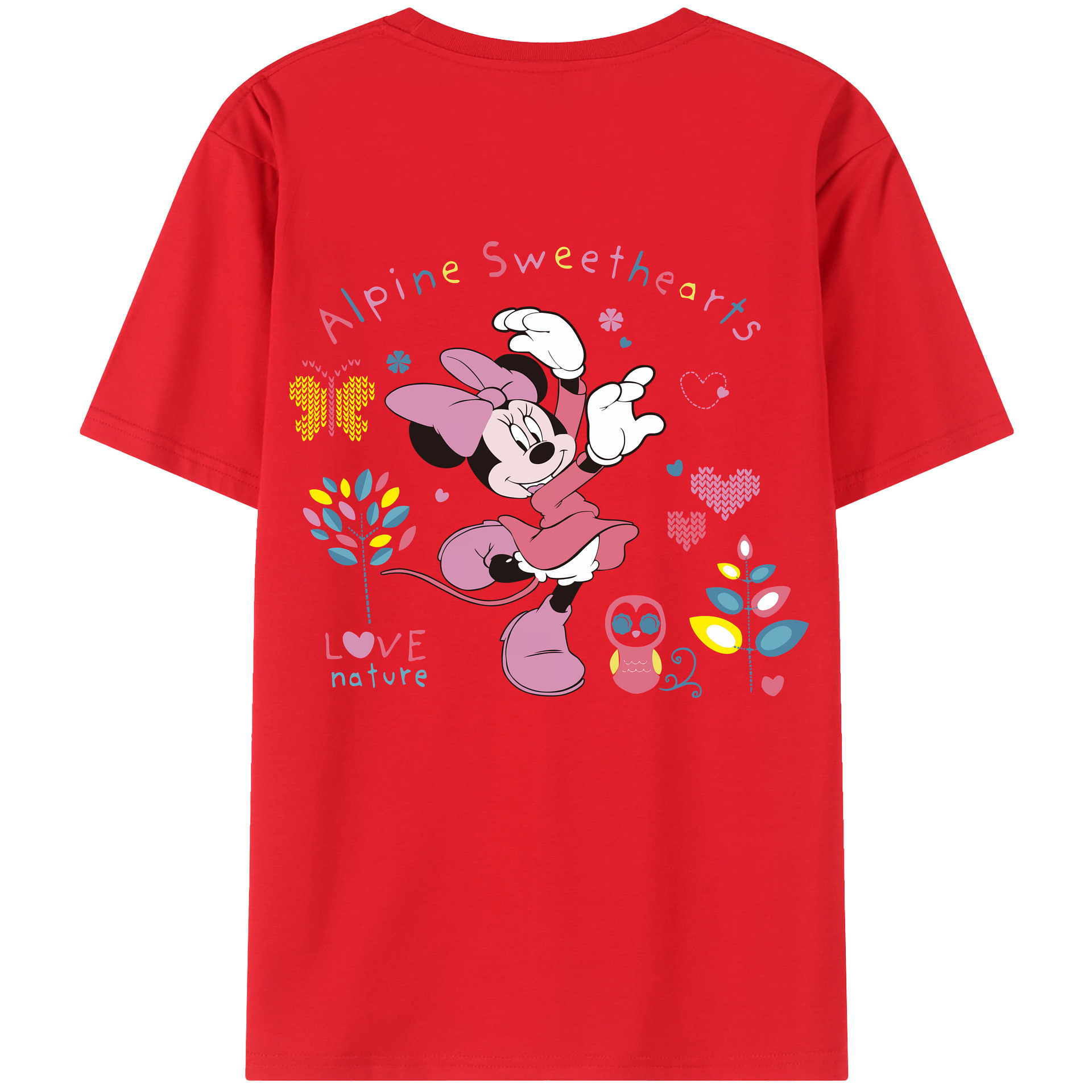 （画像用） ミッキーマウス Mickey Mouse 綿100％ メンズ半袖Tシャツ（バックプリント） 通気性