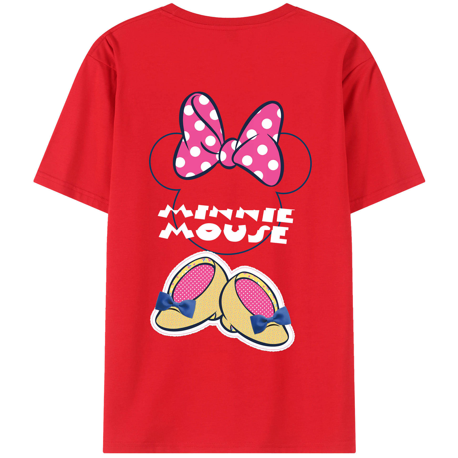 （画像用） ミッキーマウス Mickey Mouse 綿100％ メンズ半袖Tシャツ（バックプリント） 通気性
