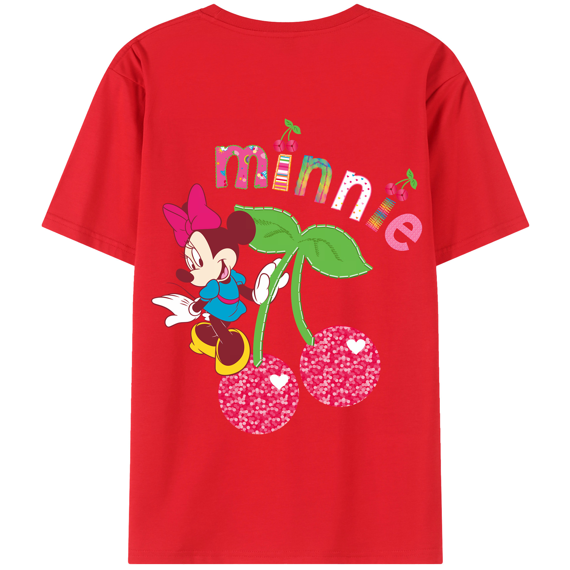（画像用） ミッキーマウス Mickey Mouse 綿100％ メンズ半袖Tシャツ（バックプリント） 通気性