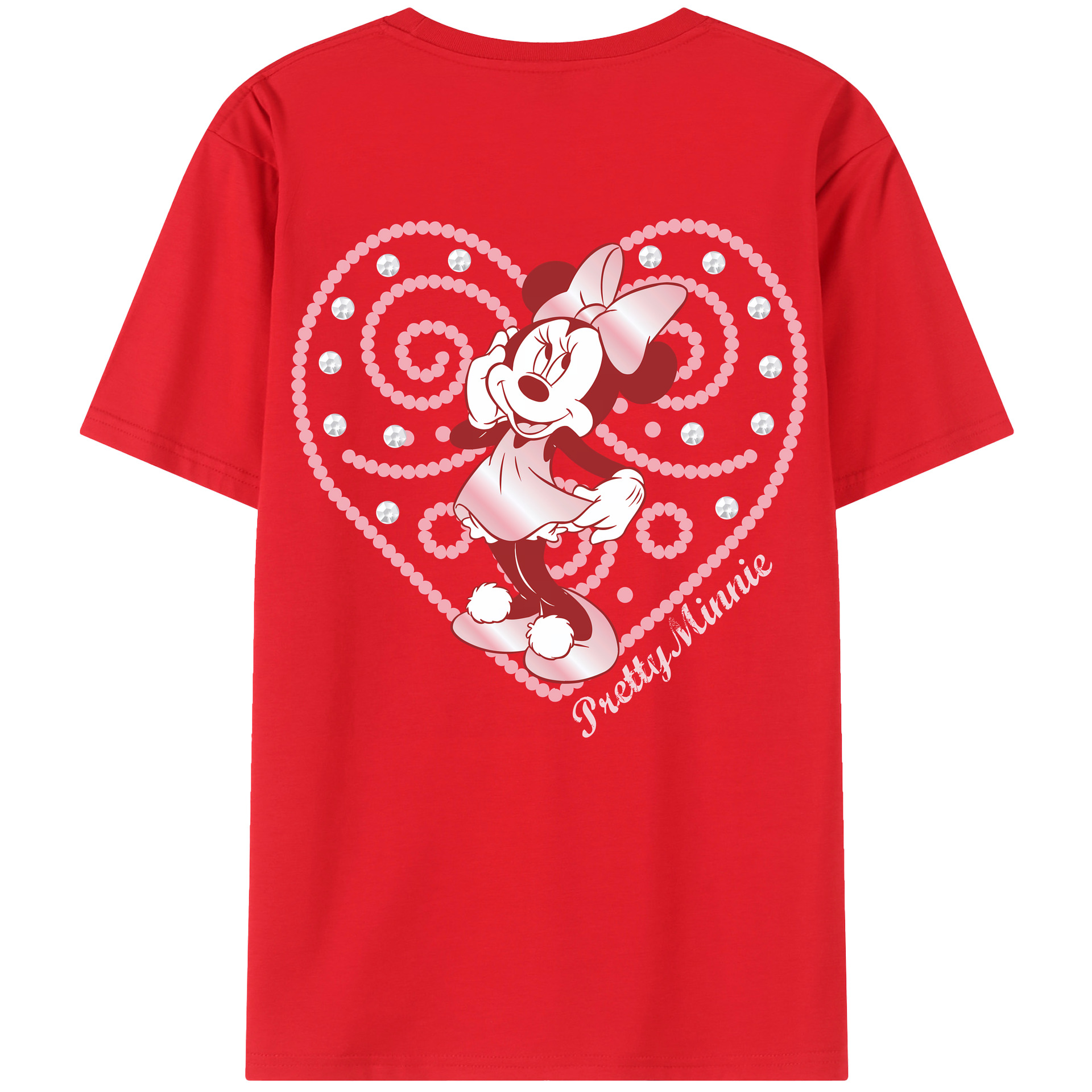 （画像用） ミッキーマウス Mickey Mouse 綿100％ メンズ半袖Tシャツ（バックプリント） 通気性