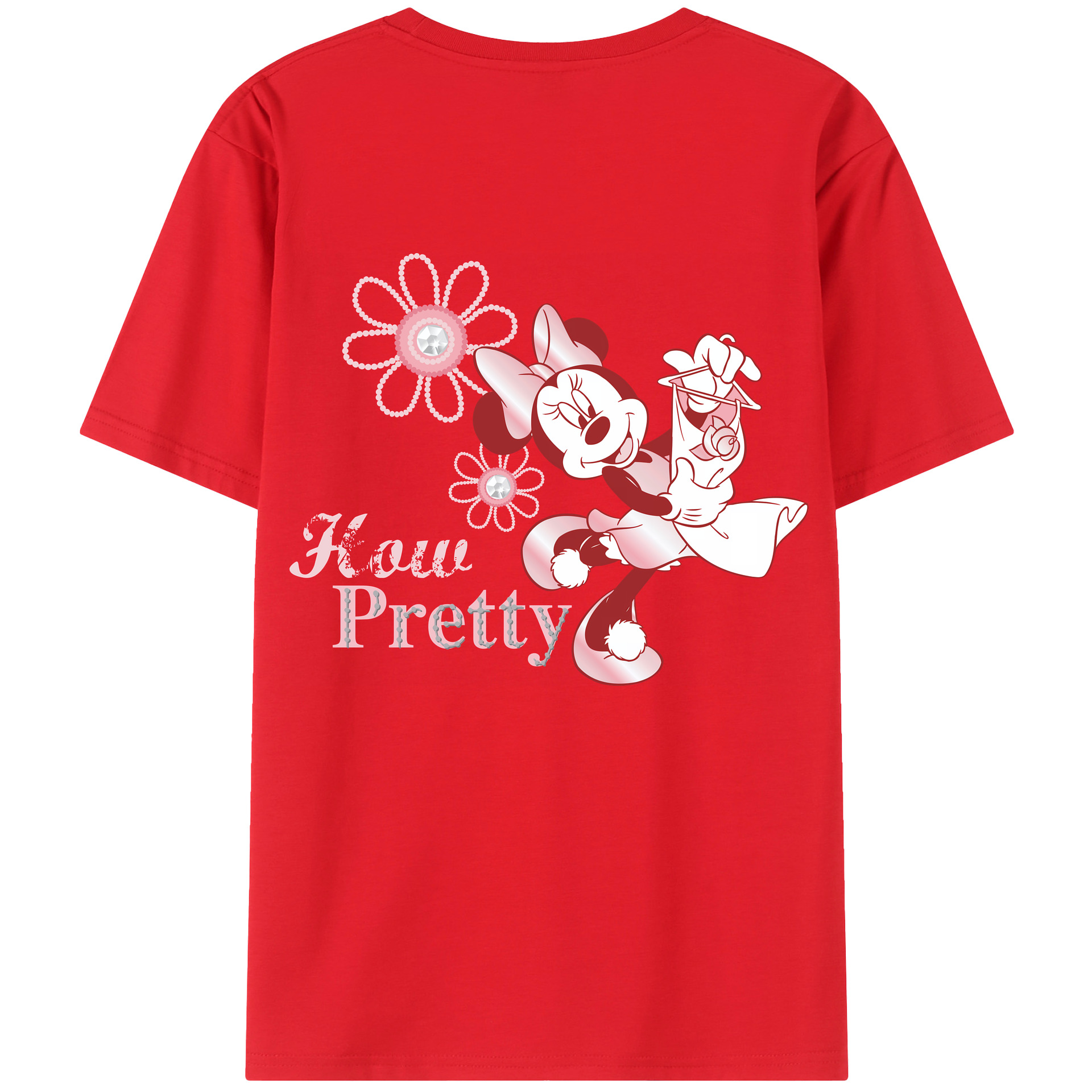 （画像用） ミッキーマウス Mickey Mouse 綿100％ メンズ半袖Tシャツ（バックプリント） 通気性