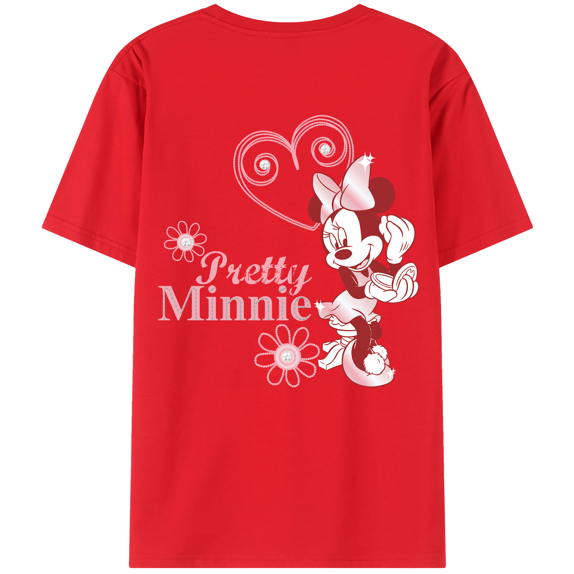 （画像用） ミッキーマウス Mickey Mouse 綿100％ メンズ半袖Tシャツ（バックプリント） 通気性