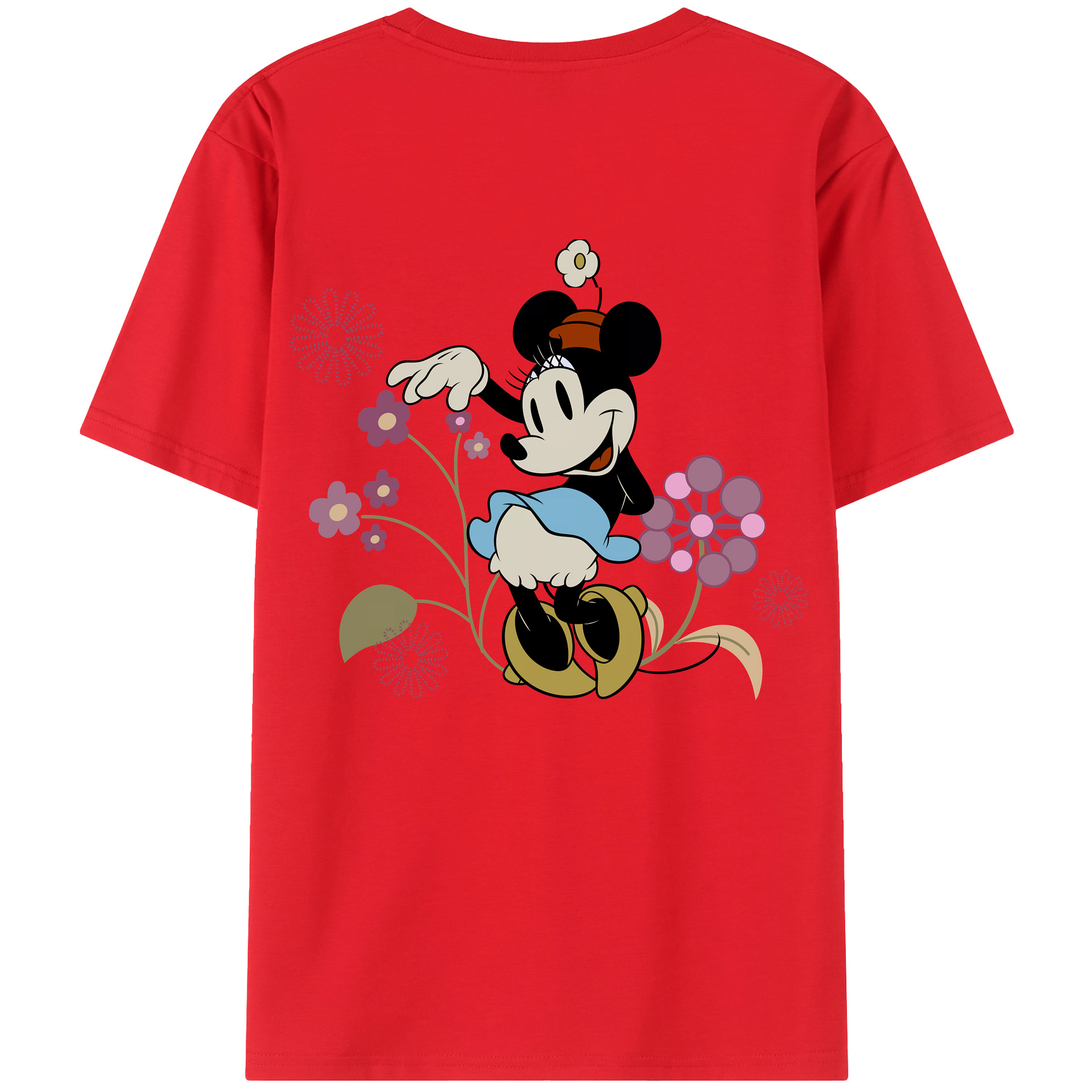 （画像用） ミッキーマウス Mickey Mouse 綿100％ メンズ半袖Tシャツ（バックプリント） 通気性