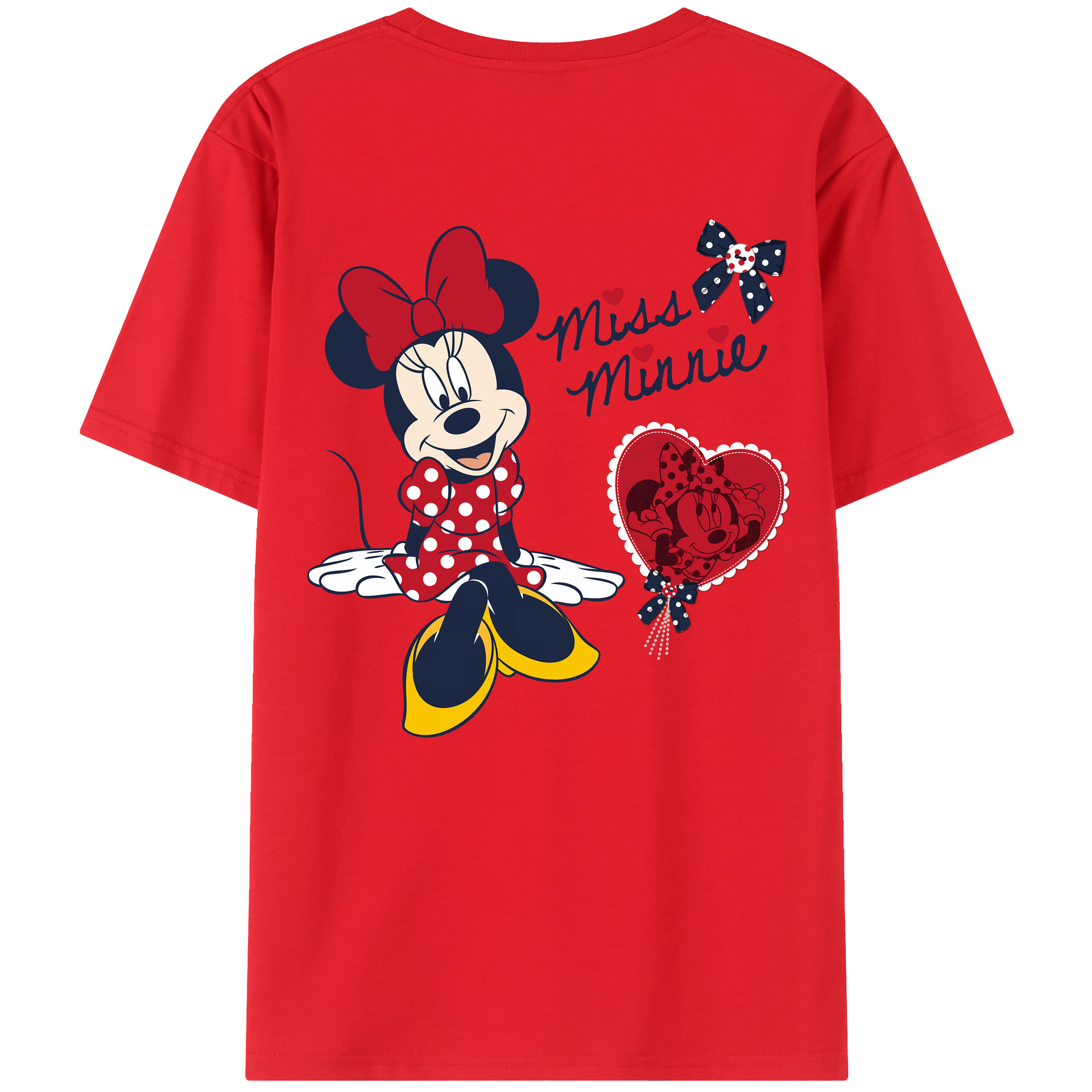 （画像用） ミッキーマウス Mickey Mouse 綿100％ メンズ半袖Tシャツ（バックプリント） 通気性
