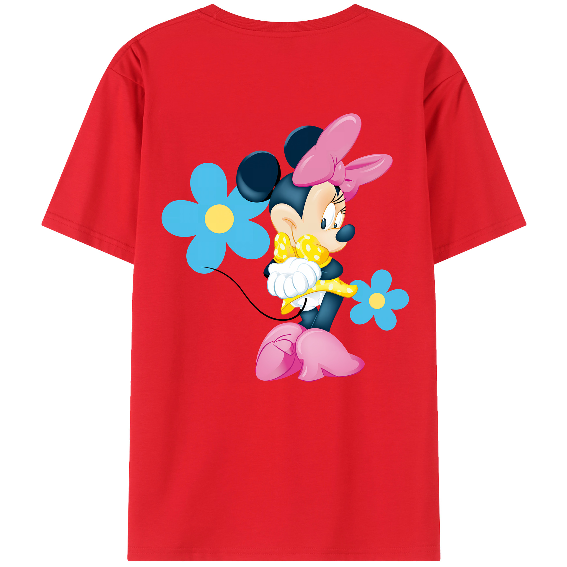 （画像用） ミッキーマウス Mickey Mouse 綿100％ メンズ半袖Tシャツ（バックプリント） 通気性