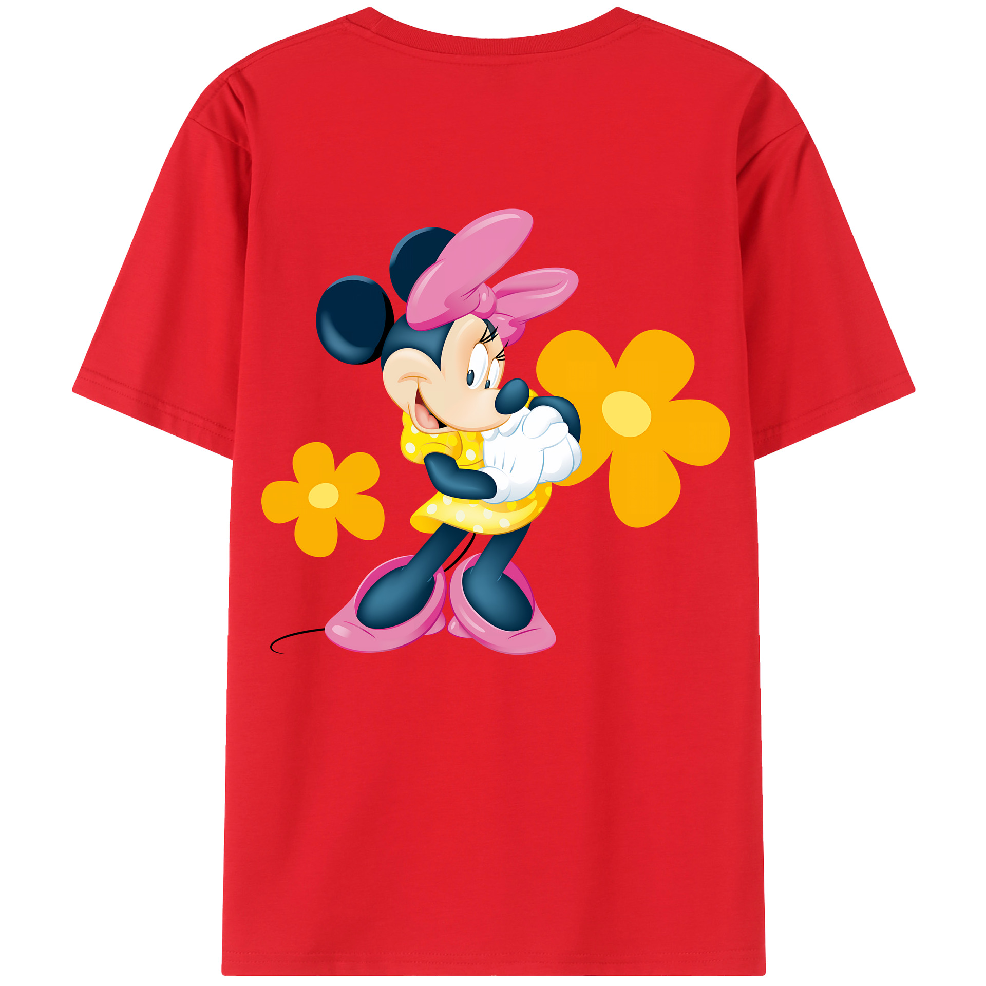 （画像用） ミッキーマウス Mickey Mouse 綿100％ メンズ半袖Tシャツ（バックプリント） 通気性