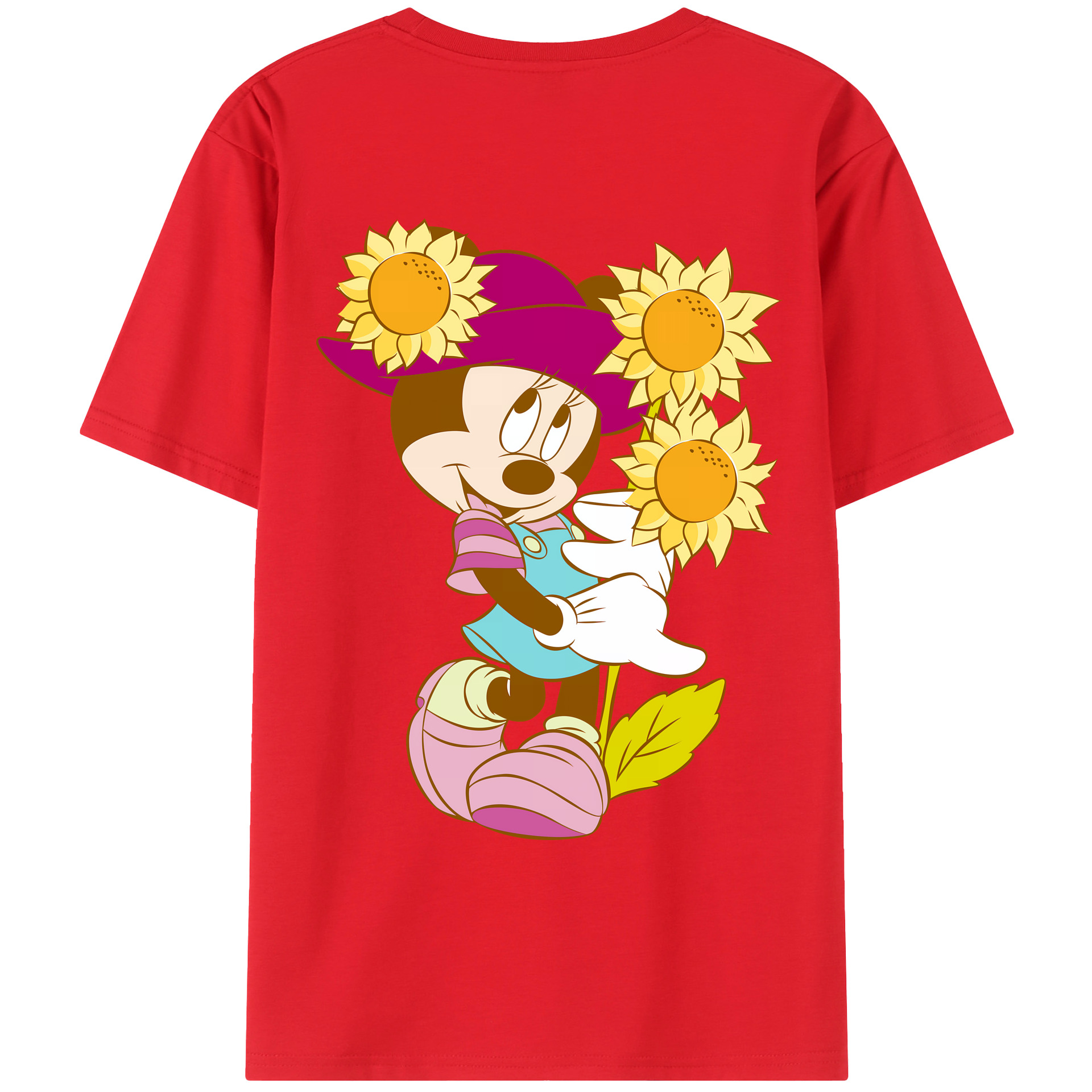 （画像用） ミッキーマウス Mickey Mouse 綿100％ メンズ半袖Tシャツ（バックプリント） 通気性