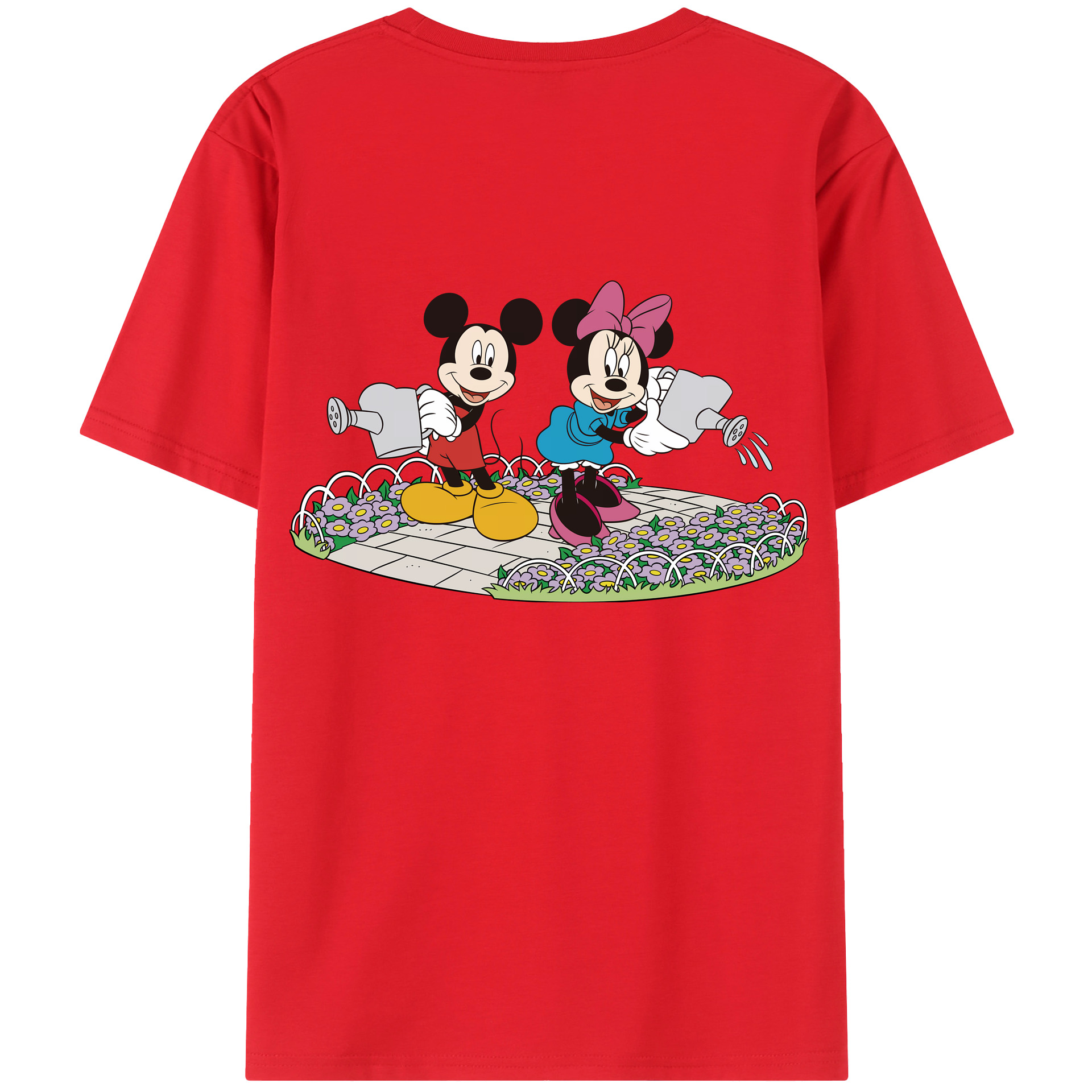 （画像用） ミッキーマウス Mickey Mouse 綿100％ メンズ半袖Tシャツ（バックプリント） 通気性