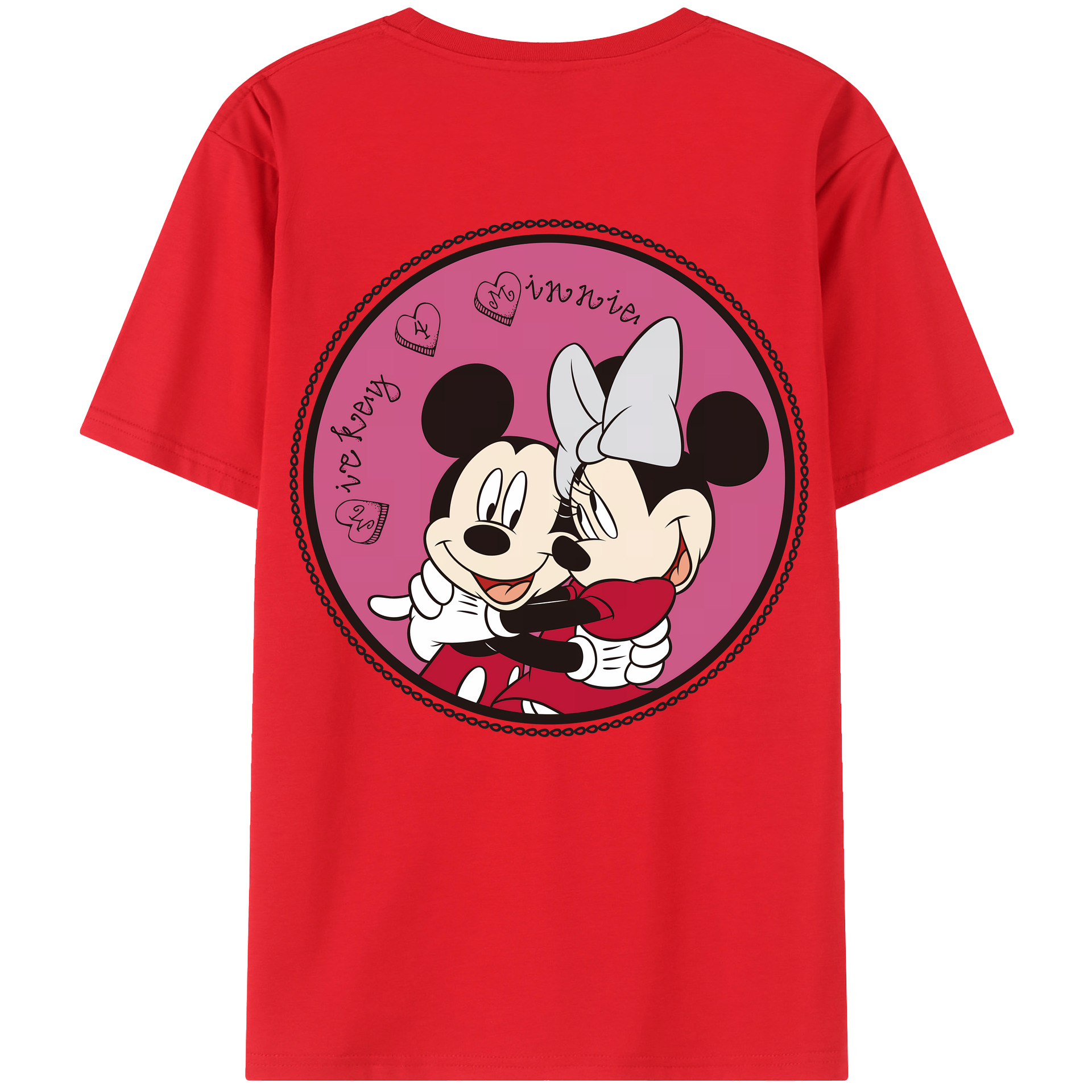 （画像用） ミッキーマウス Mickey Mouse 綿100％ メンズ半袖Tシャツ（バックプリント） 通気性
