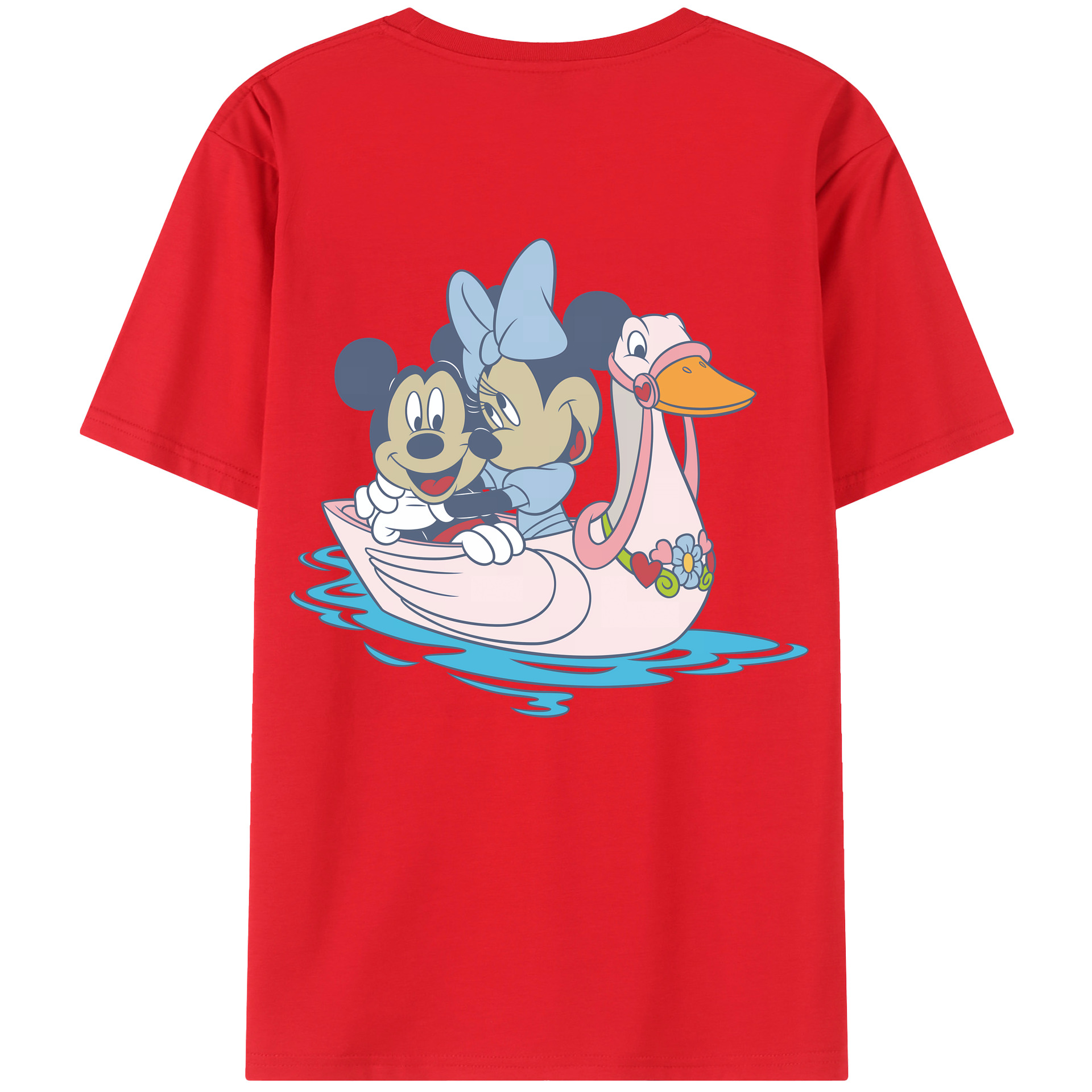 （画像用） ミッキーマウス Mickey Mouse 綿100％ メンズ半袖Tシャツ（バックプリント） 通気性
