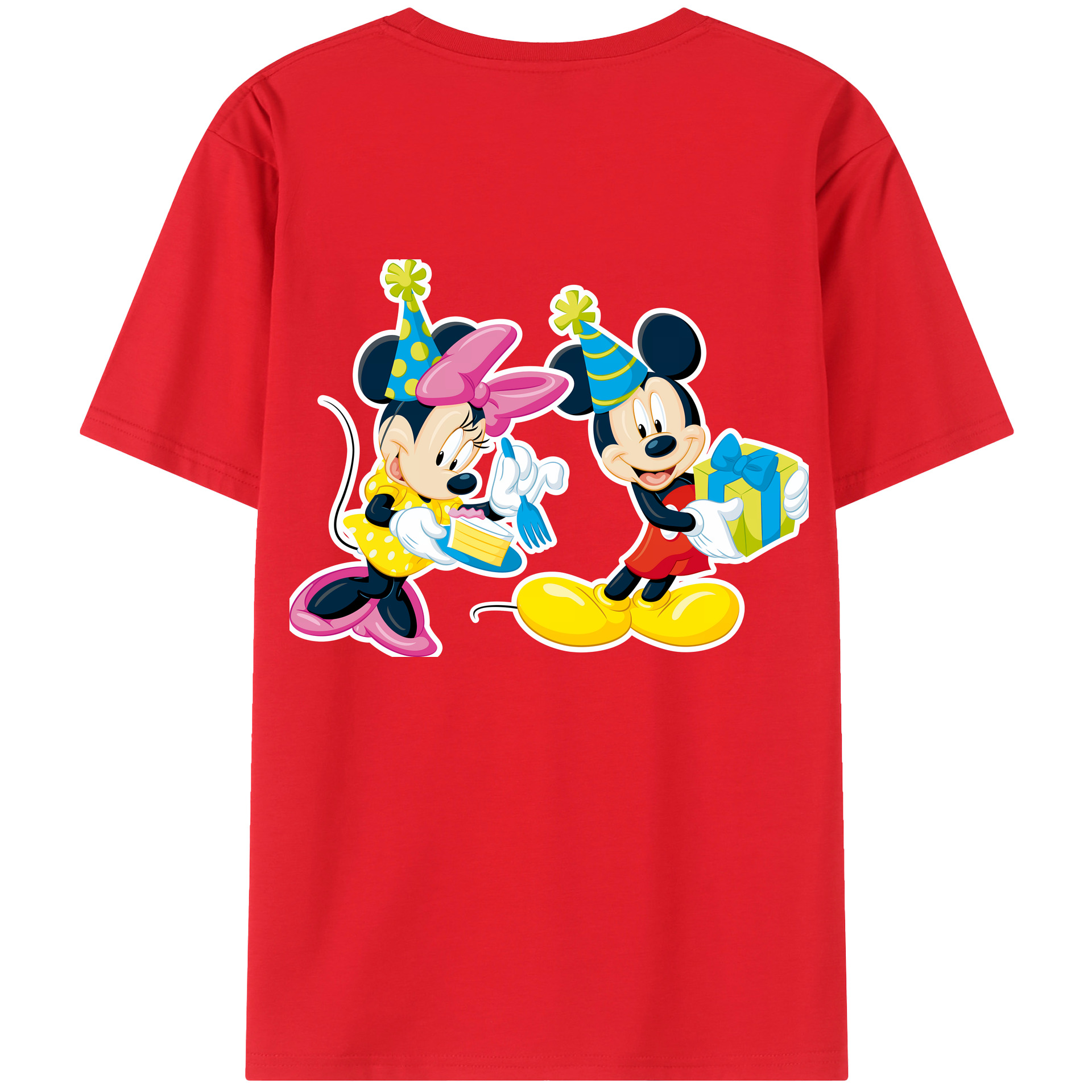 （画像用） ミッキーマウス Mickey Mouse 綿100％ メンズ半袖Tシャツ（バックプリント） 通気性