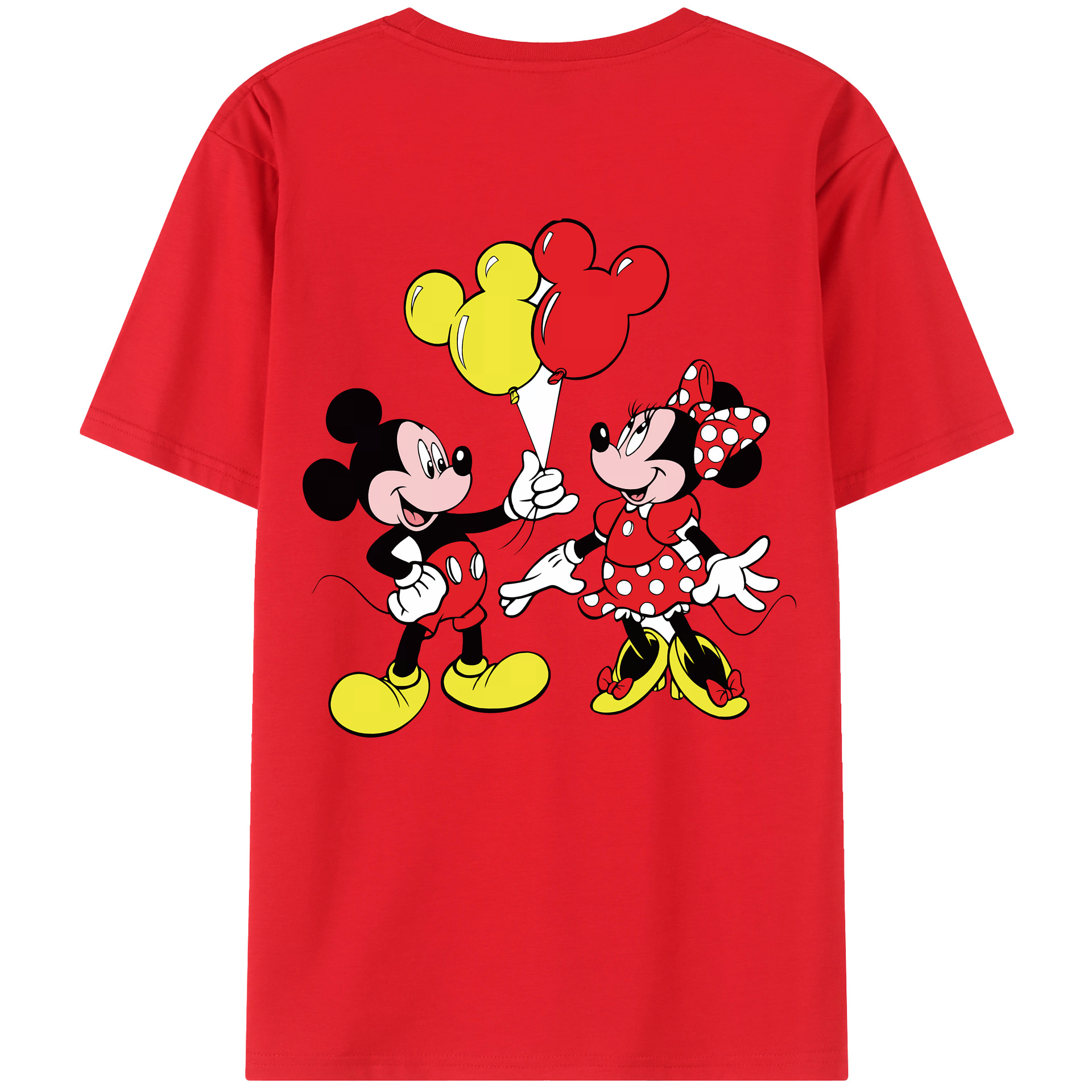 （画像用） ミッキーマウス Mickey Mouse 綿100％ メンズ半袖Tシャツ（バックプリント） 通気性