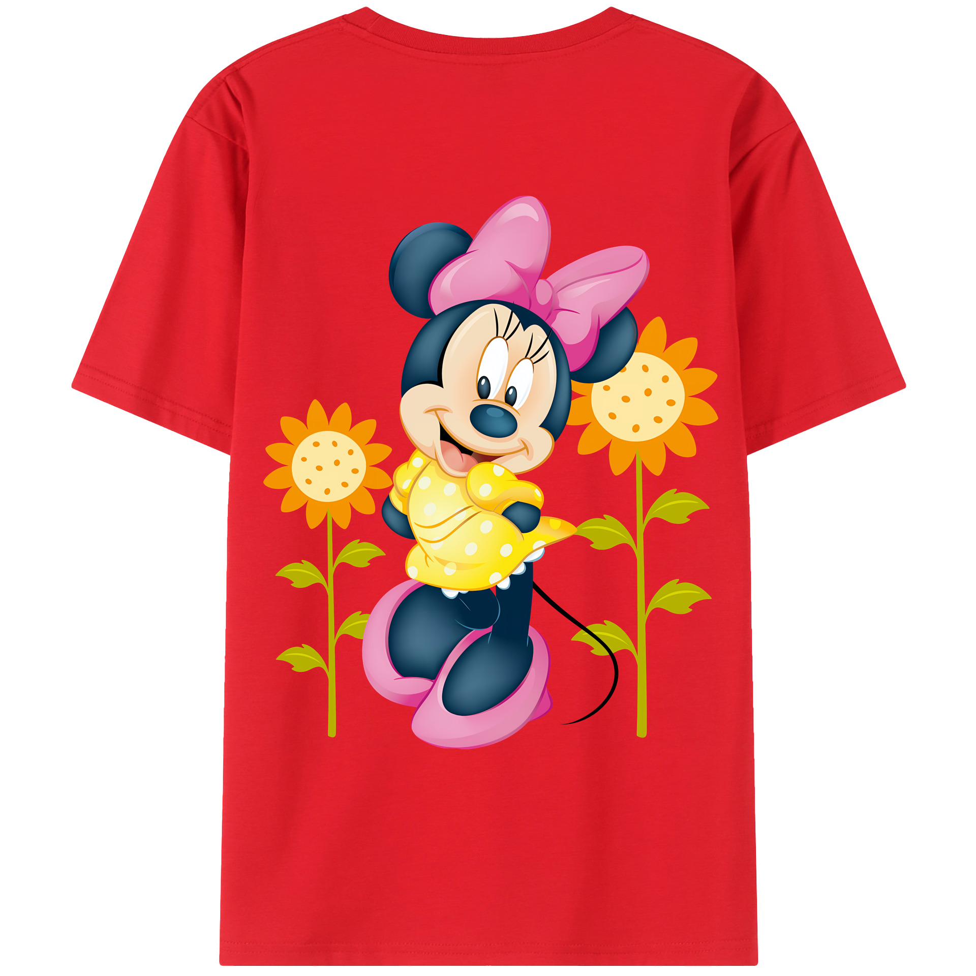 （画像用） ミッキーマウス Mickey Mouse 綿100％ メンズ半袖Tシャツ（バックプリント） 通気性